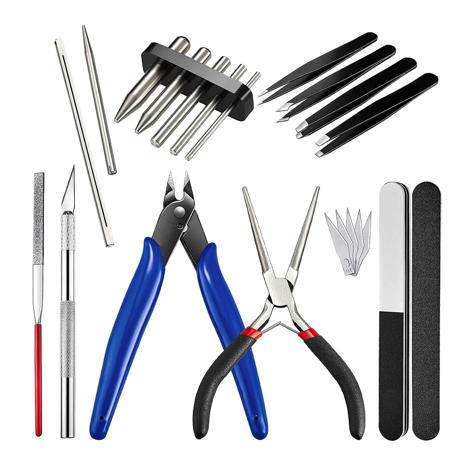 17x Metal Model Tools Kits DIY Assist Tools for Craft Jewelry Sodlering