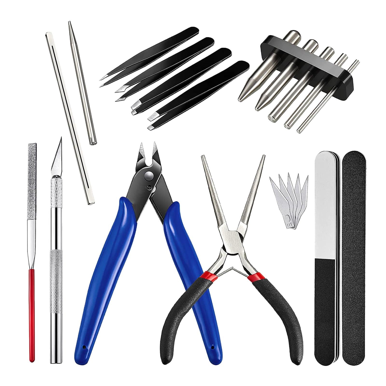17x Metal Model Tools Kits DIY Assist Tools for Craft Jewelry Sodlering