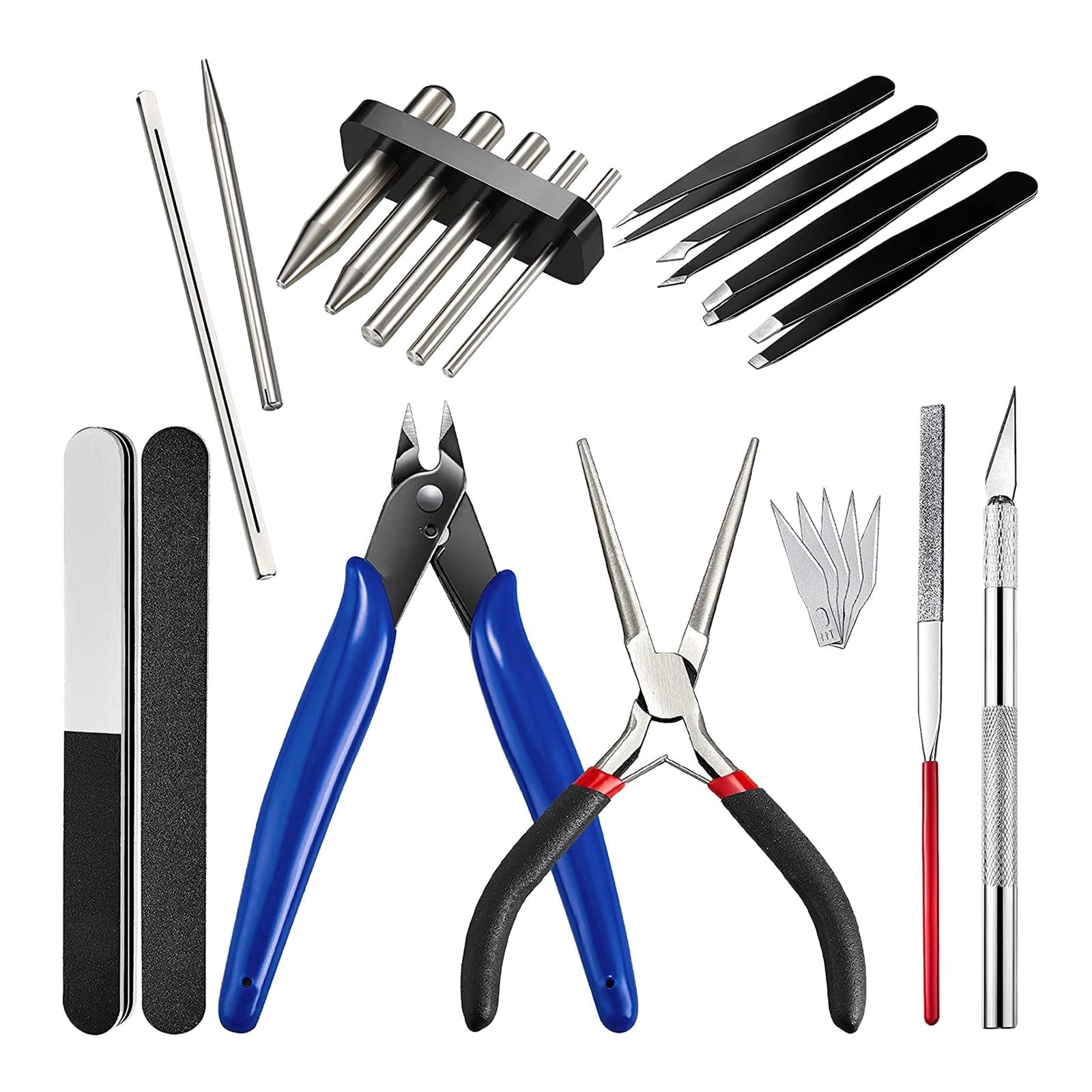 17x Metal Model Tools Kits DIY Assist Tools for Craft Jewelry Sodlering