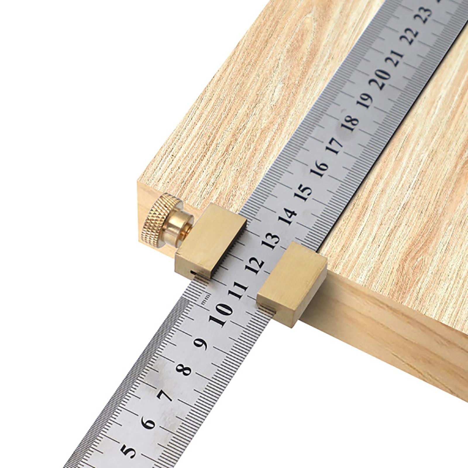 Stainless Steel Ruler w/ Limit Block for Engineering Measuring Tools Copper