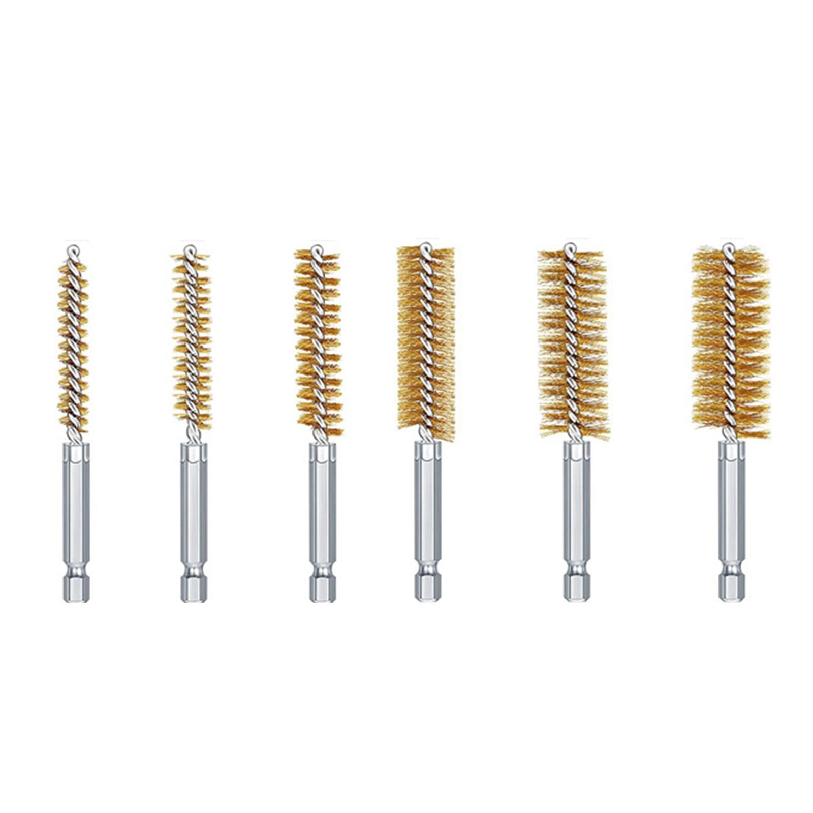 6Pcs Nylon/Stainless/Copper Brush Cleaner Tube Pipe Cleaning Copper