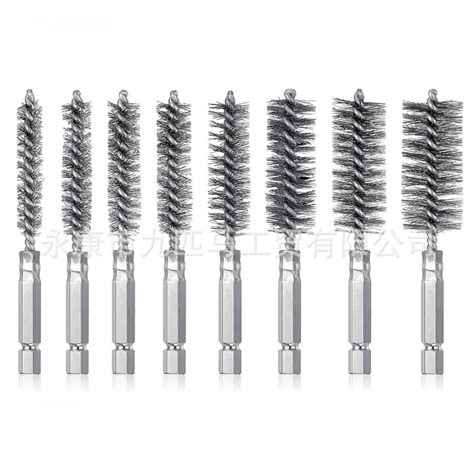6Pcs Nylon/Stainless/Copper Brush Cleaner Tube Pipe Cleaning Copper