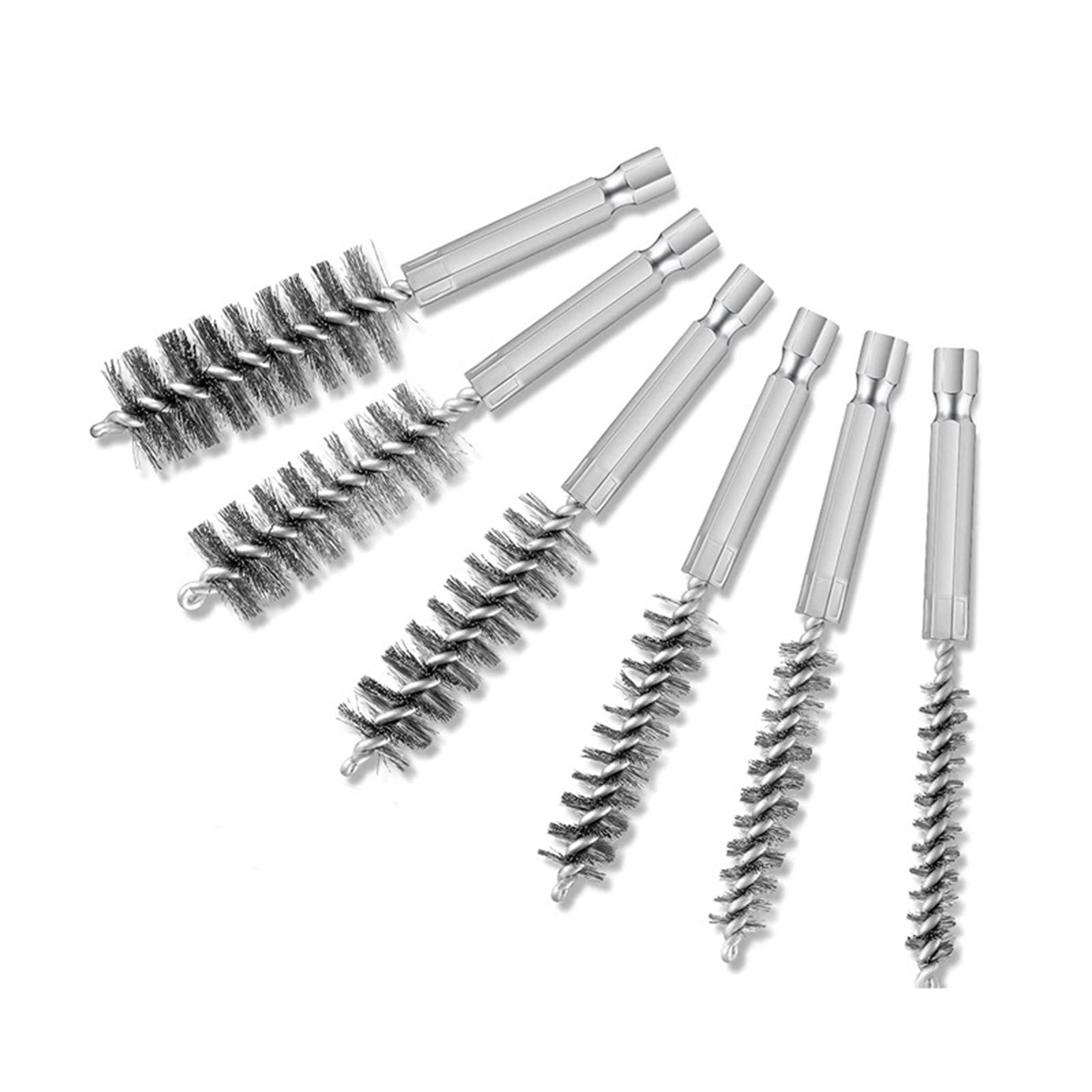 6Pcs Nylon/Stainless/Copper Brush Cleaner Tube Pipe Cleaning Copper