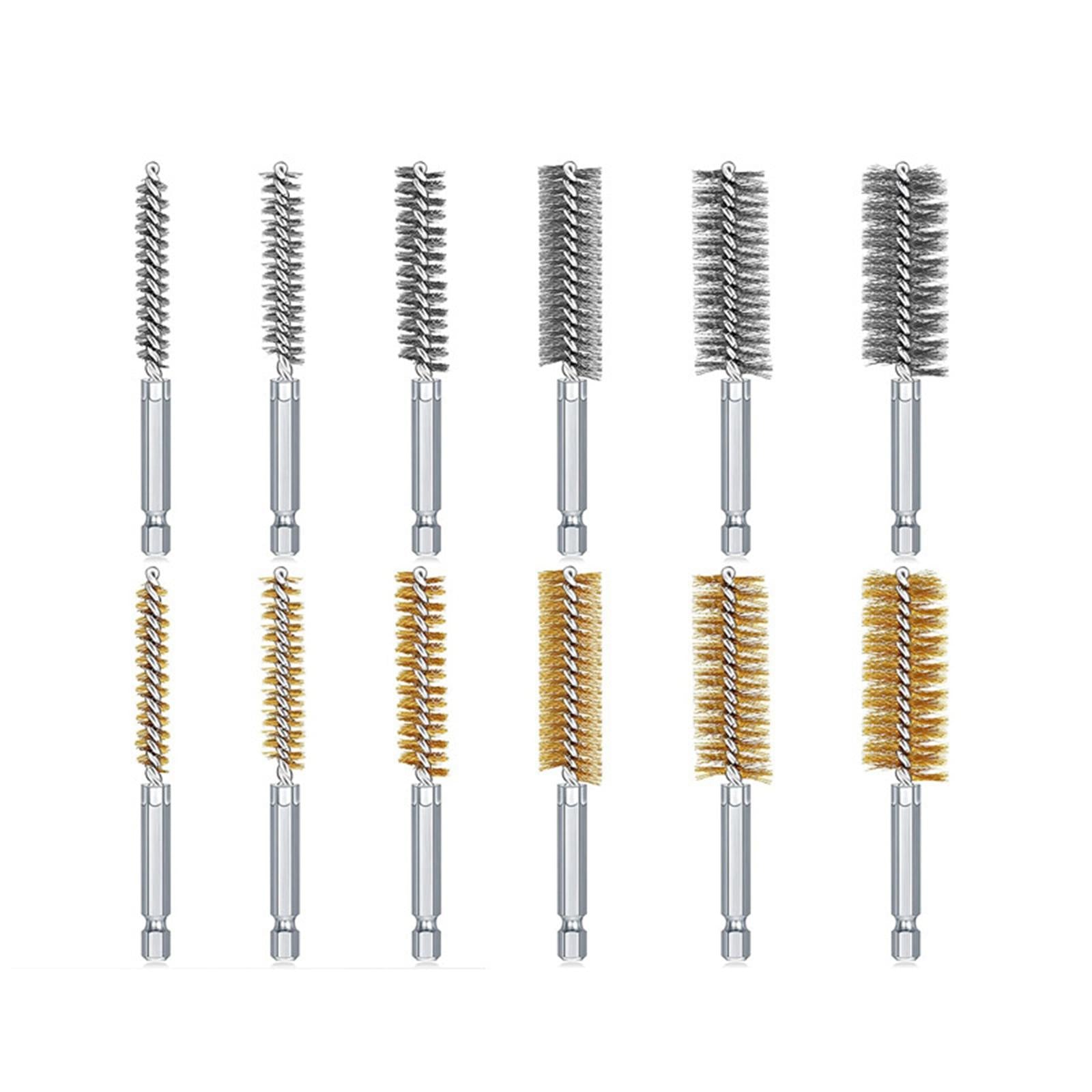 6Pcs Nylon/Stainless/Copper Brush Cleaner Tube Pipe Cleaning Copper