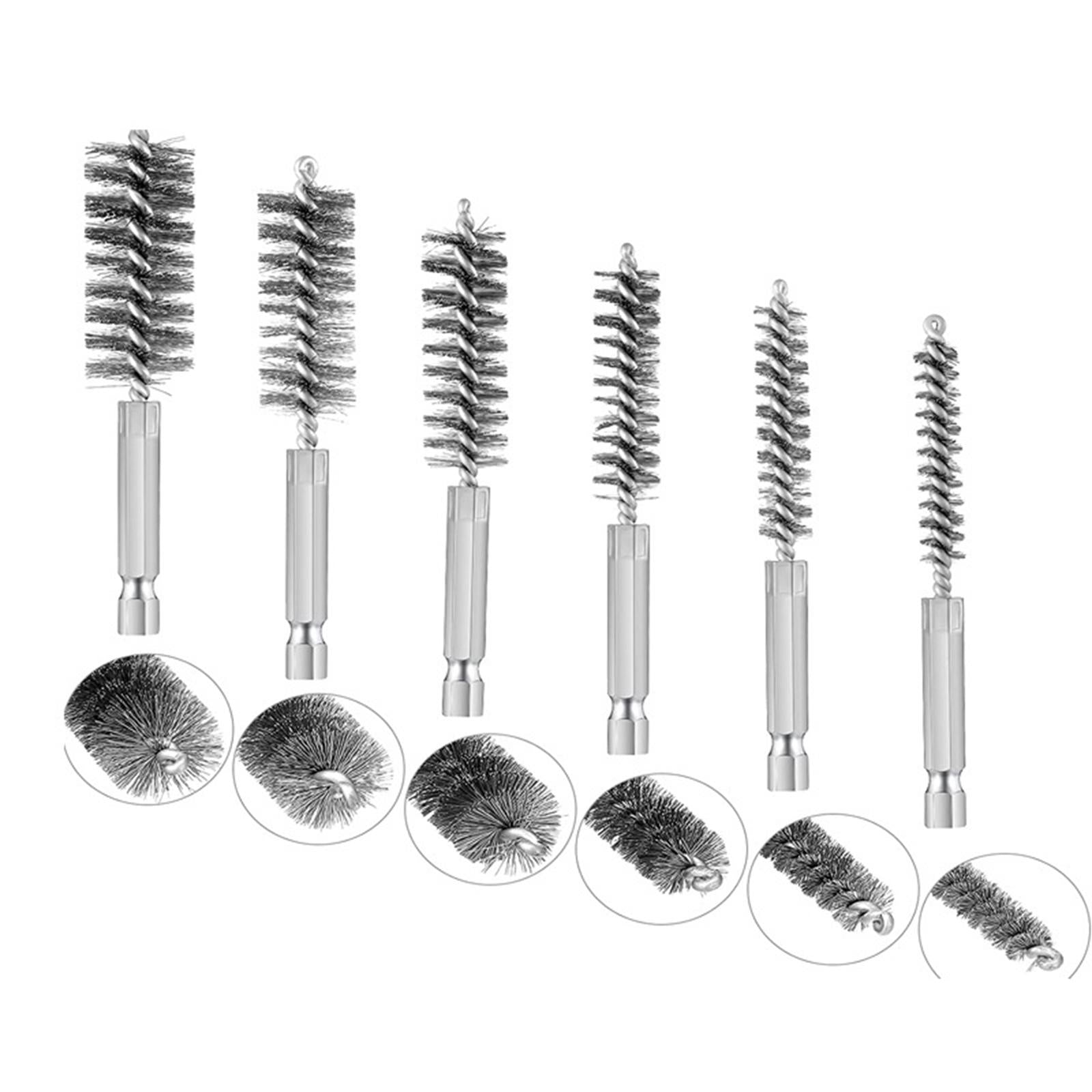 6Pcs Nylon/Stainless/Copper Brush Cleaner Tube Pipe Cleaning Nylon