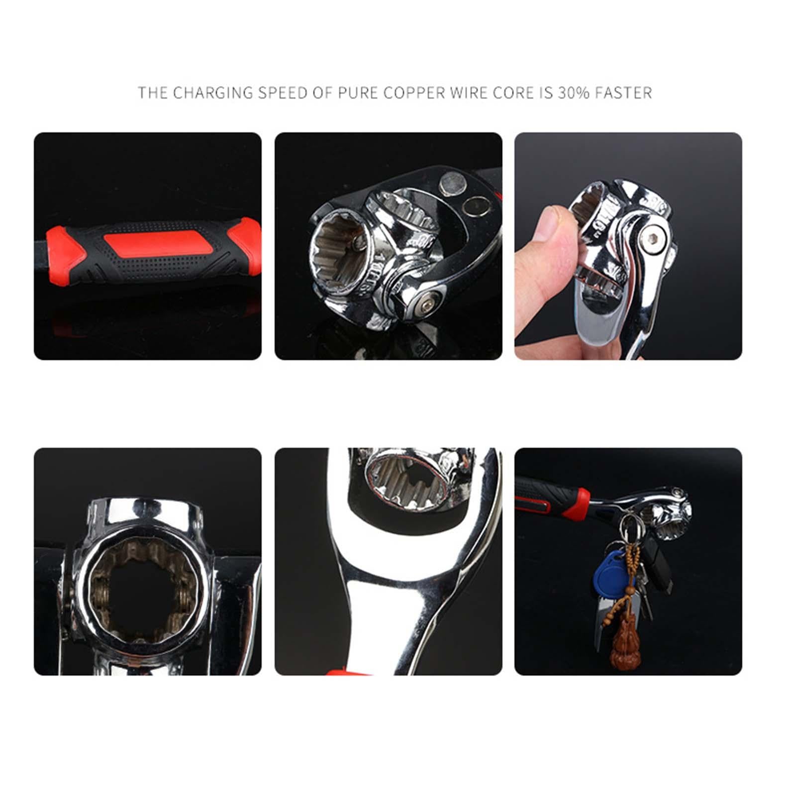 52-in-1 Multifunctional Wrench Socket Tool 360 Degree Adjustable Repair Tool