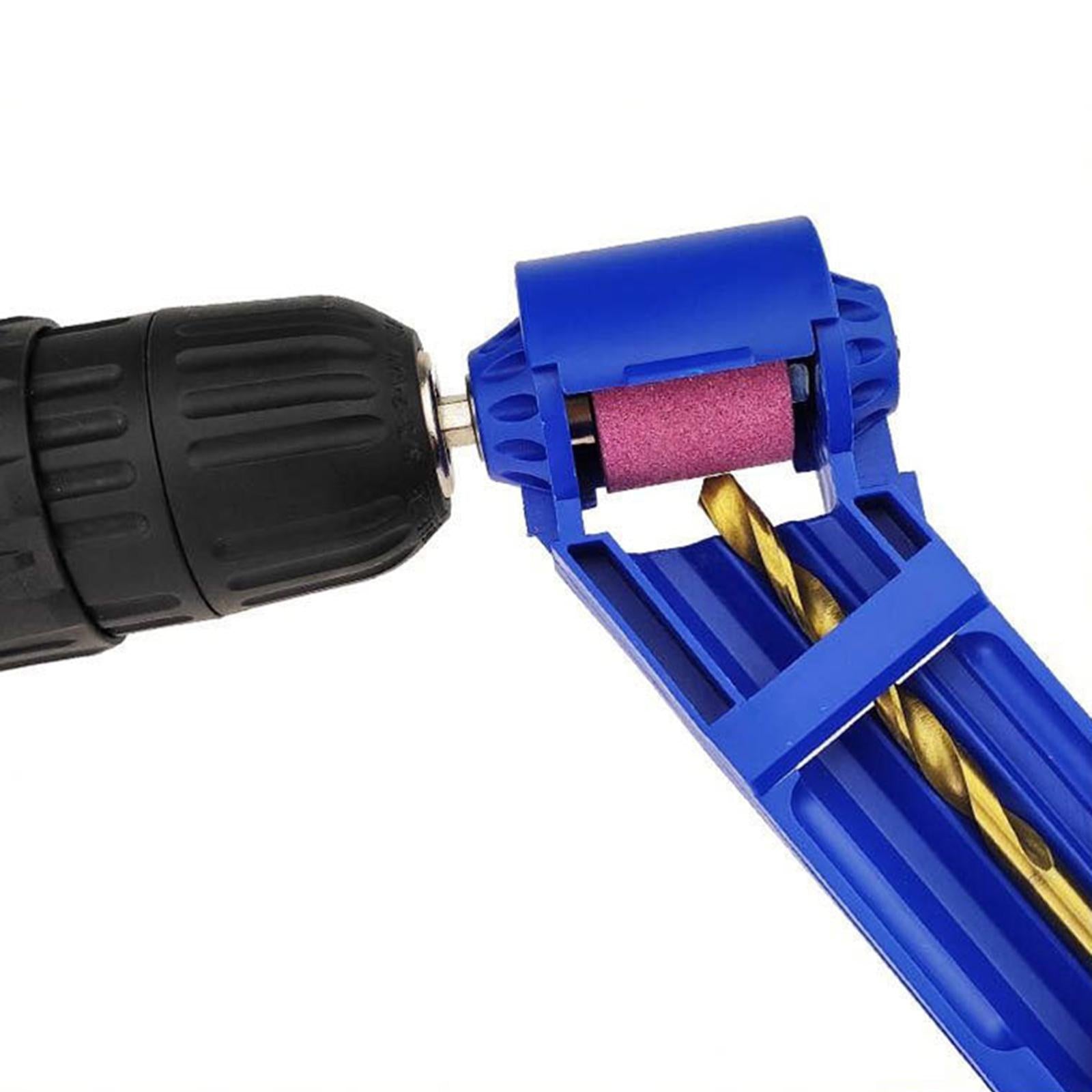 Grinding Wheel Drill Bit Sharpener with Wrench Hand Tools for Metal Working Blue