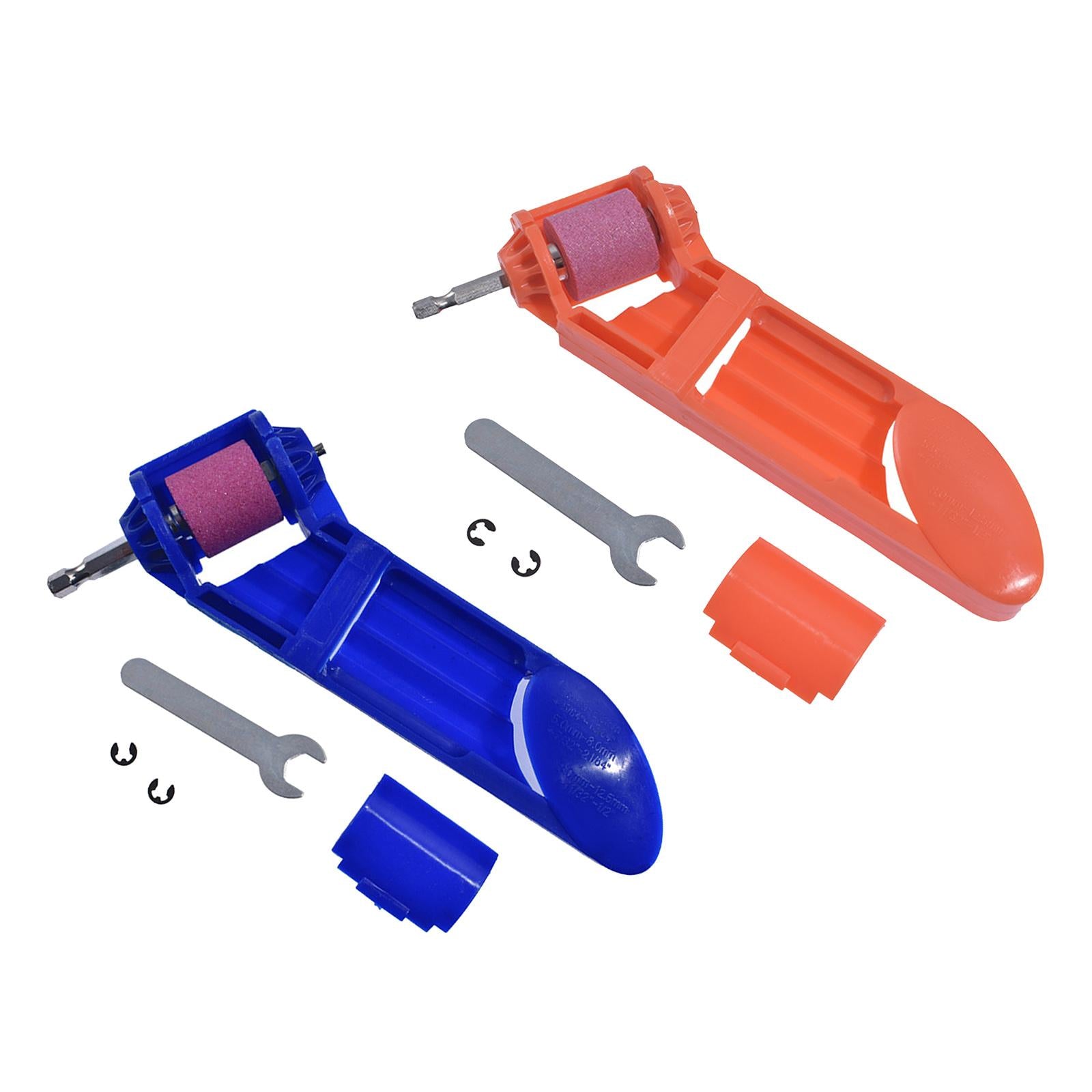 Grinding Wheel Drill Bit Sharpener with Wrench Hand Tools for Metal Working Blue