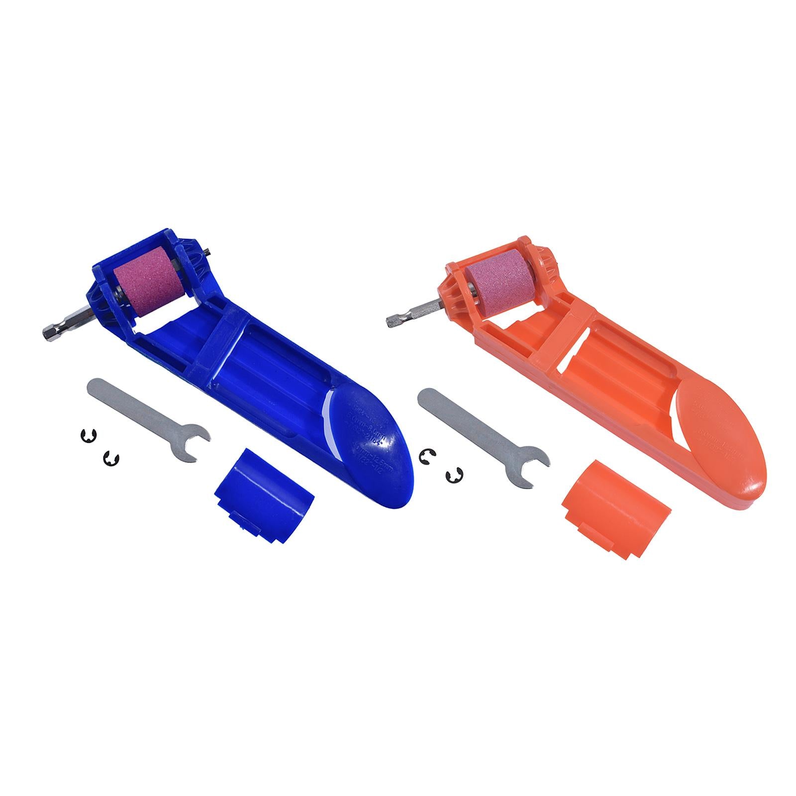 Grinding Wheel Drill Bit Sharpener with Wrench Hand Tools for Metal Working Blue