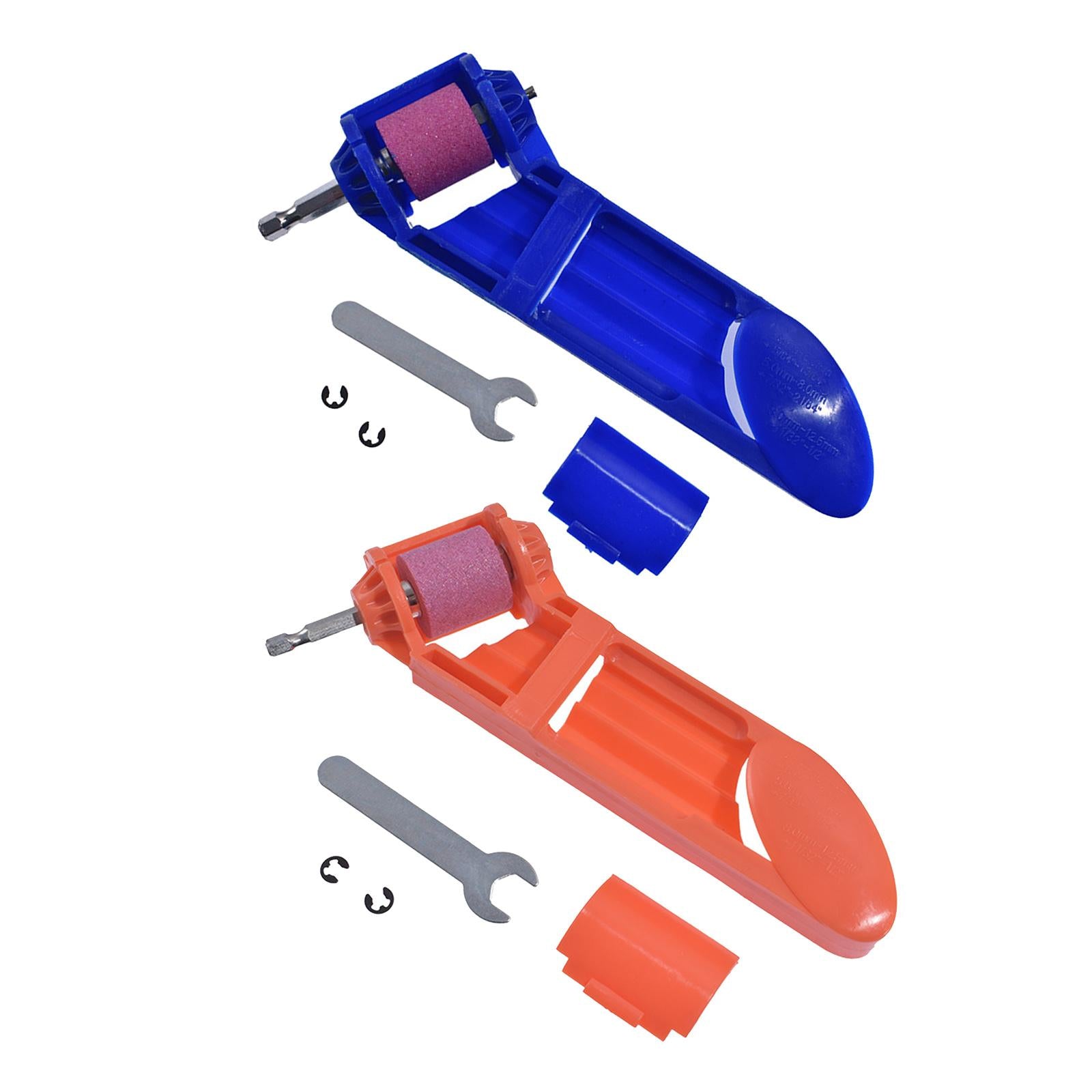 Grinding Wheel Drill Bit Sharpener with Wrench Hand Tools for Metal Working Blue