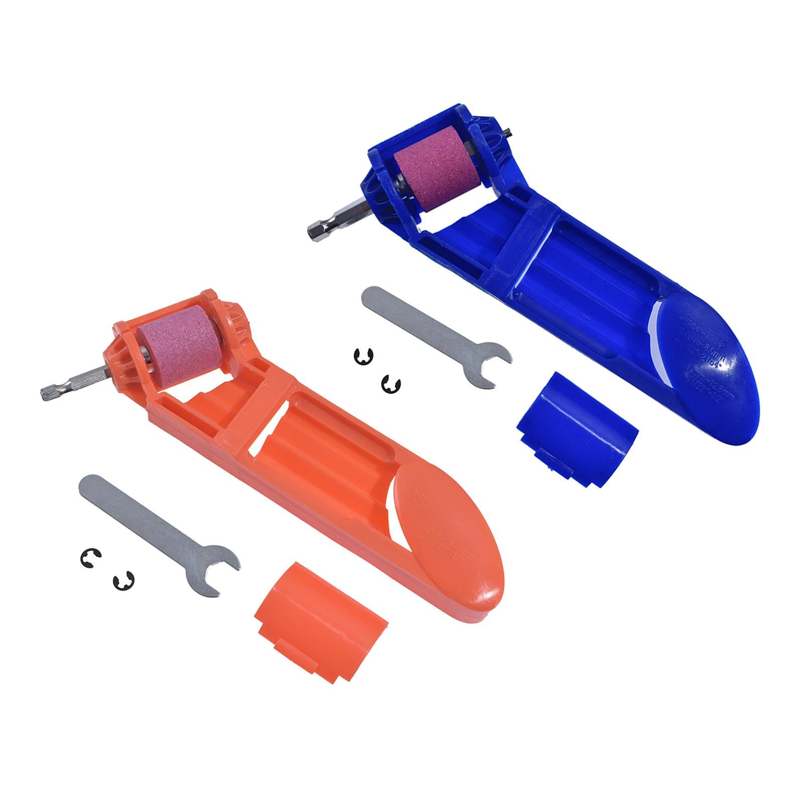 Grinding Wheel Drill Bit Sharpener with Wrench Hand Tools for Metal Working Blue