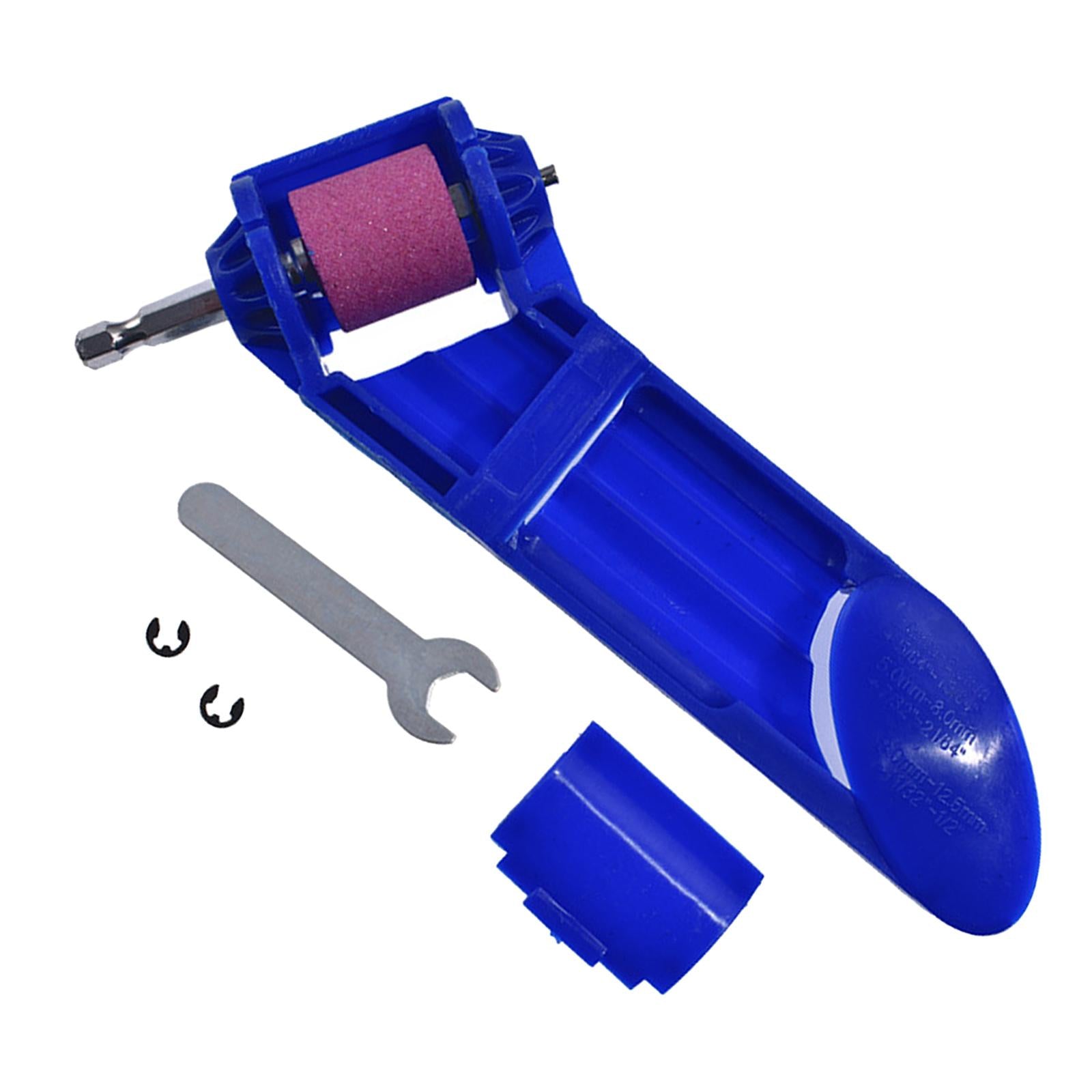 Grinding Wheel Drill Bit Sharpener with Wrench Hand Tools for Metal Working Blue