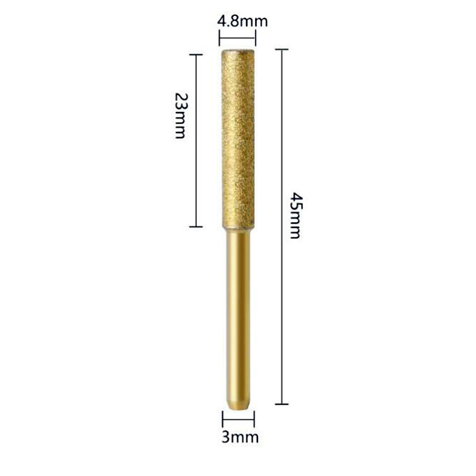 12Pcs Diamond Chainsaw Sharpener Bits Grinding Bits Burr Gold 4.8mm