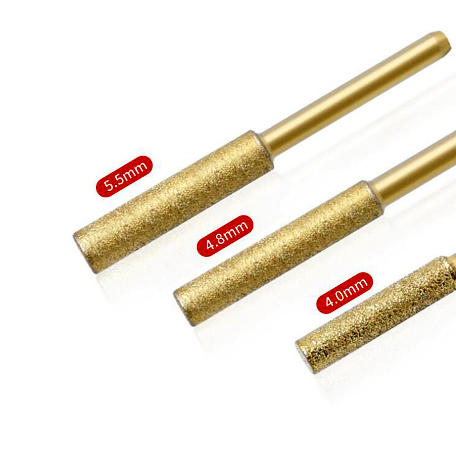 12Pcs Diamond Chainsaw Sharpener Bits Grinding Bits Burr Gold 4.8mm