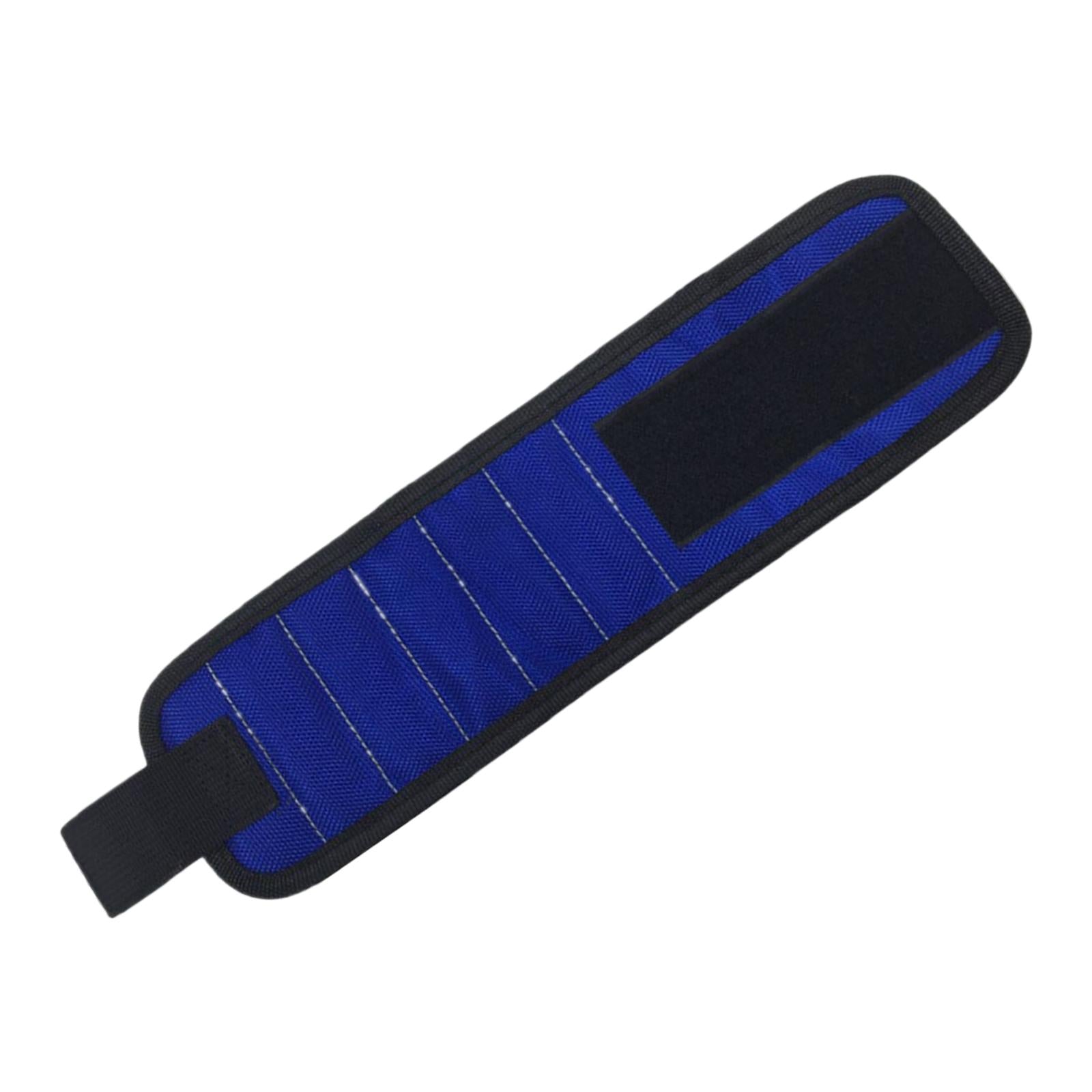 Magnetic Wristband Screw Nail Nut Bolt Drill Bit Organizer Storage Bag Blue