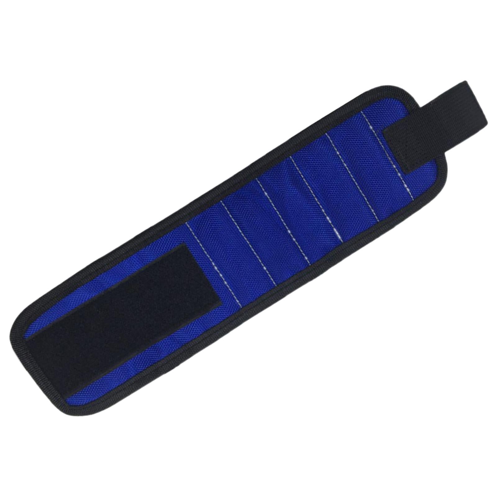 Magnetic Wristband Screw Nail Nut Bolt Drill Bit Organizer Storage Bag Blue