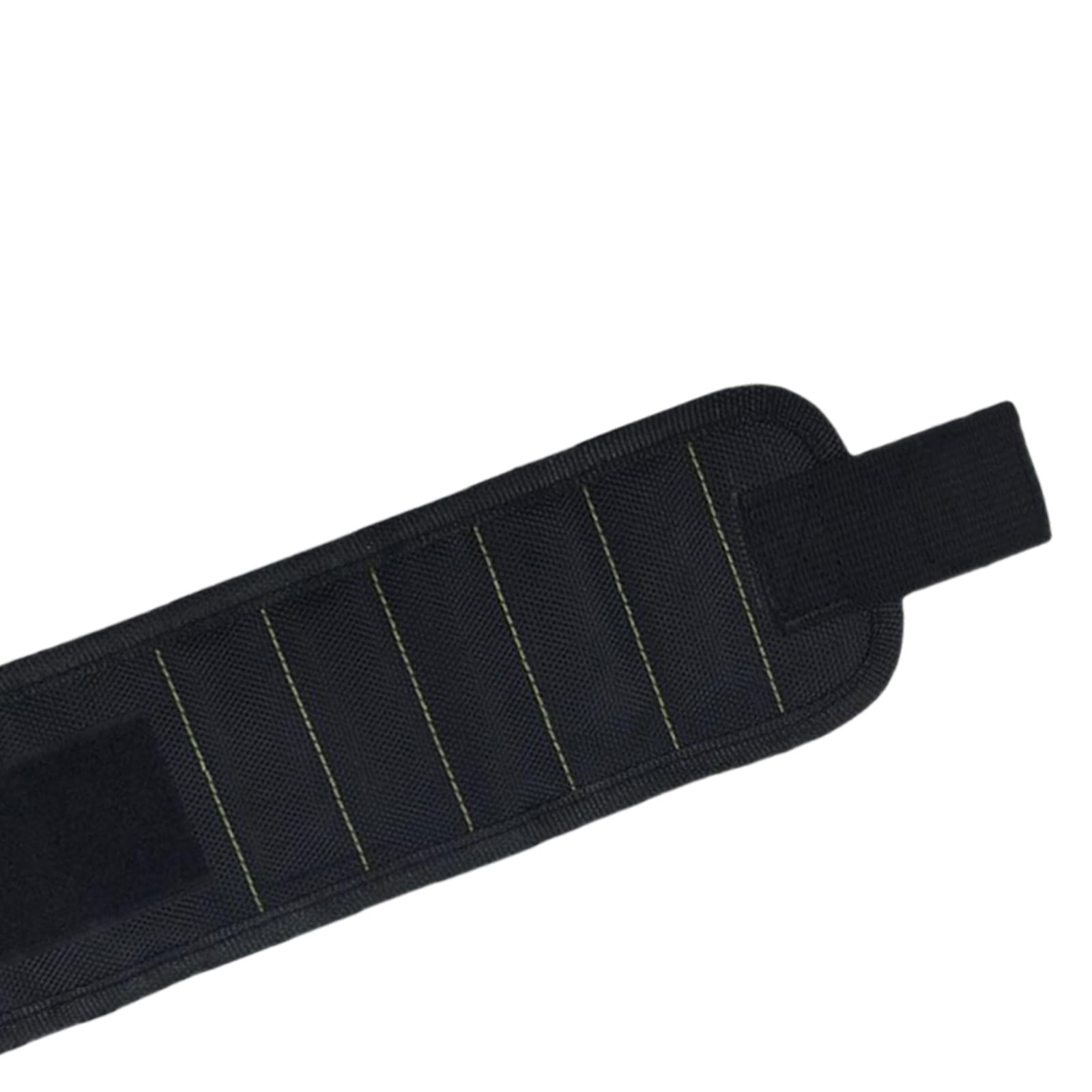 Magnetic Wristband Screw Nail Nut Bolt Drill Bit Organizer Storage Bag Black