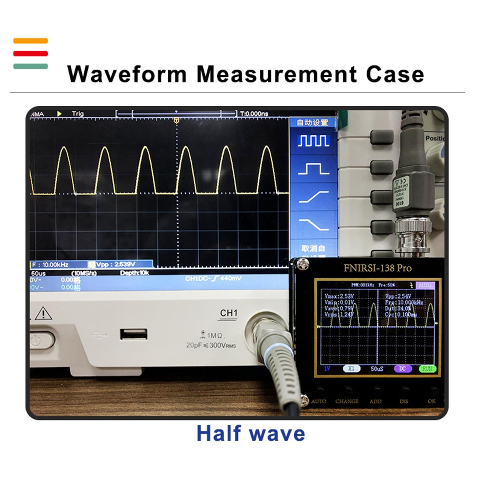 Digital Oscilloscope Bandwidth 200KHz Multimeter for DIY Research Education 1 battery 1 probe