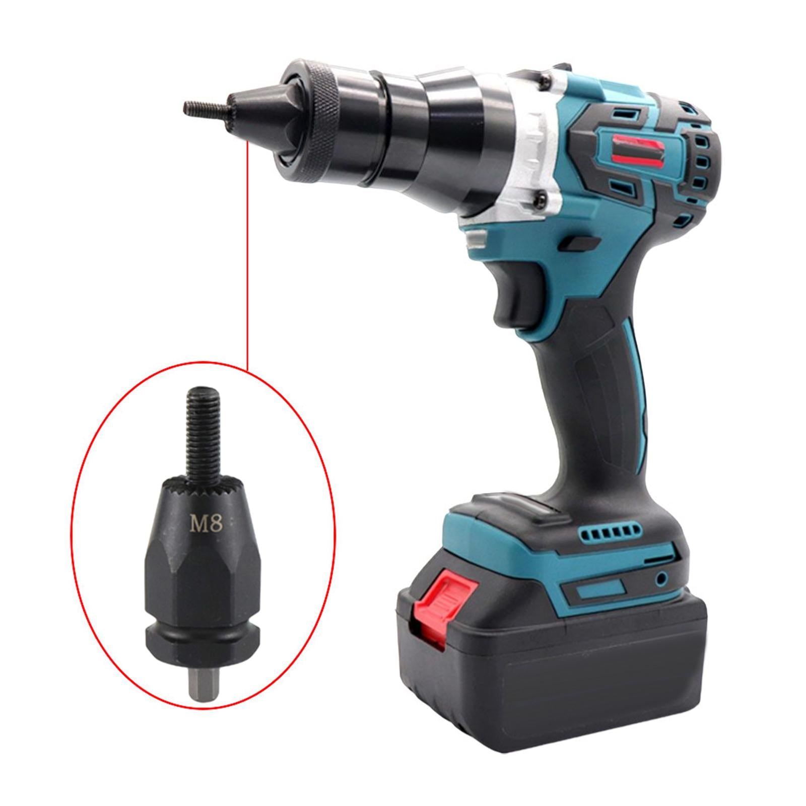 Electric Rivet Gun Adapter Converter M 3 to M 12 Nut Tool Kit M8