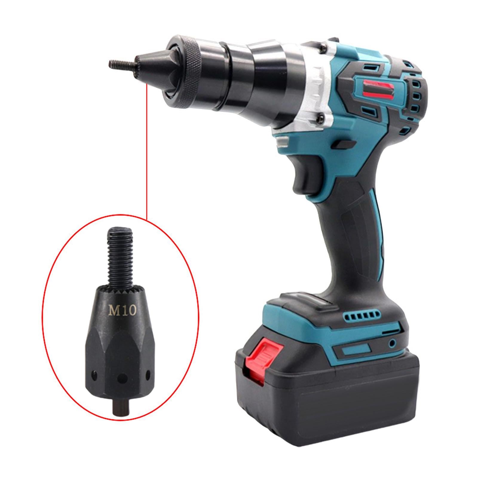 Electric Rivet Gun Adapter Converter M 3 to M 12 Nut Tool Kit M10