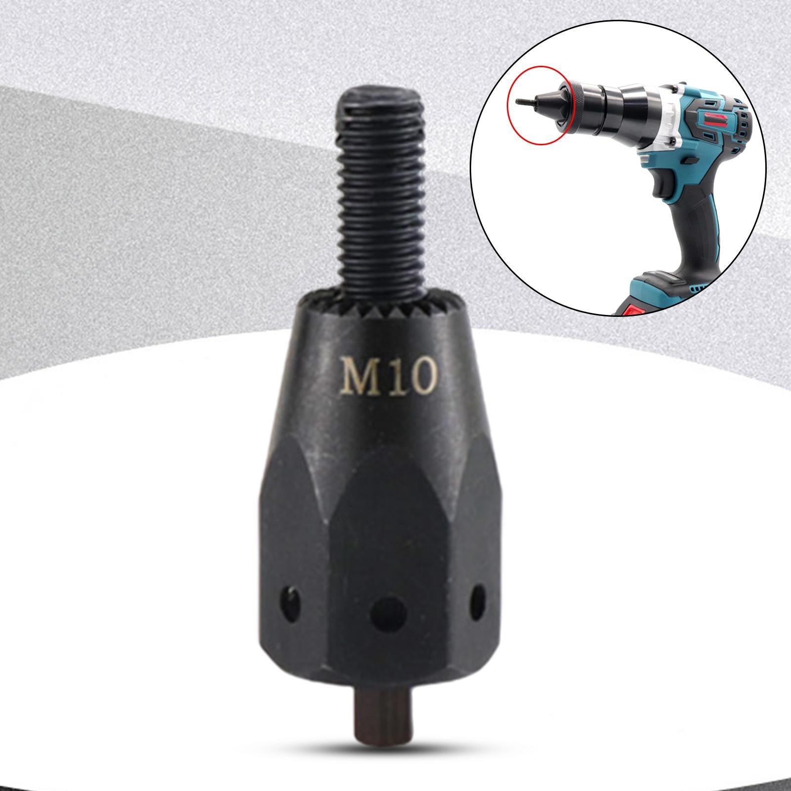Electric Rivet Gun Adapter Converter M 3 to M 12 Nut Tool Kit M10