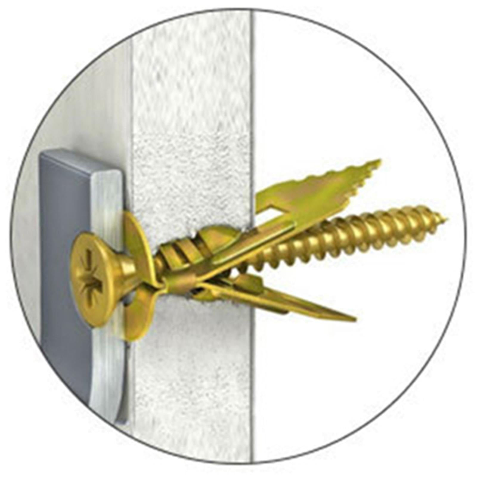 100x Drywall Self Drilling Anchors Screws Kit Easy Application for TV Bike 12x30mm Colorful