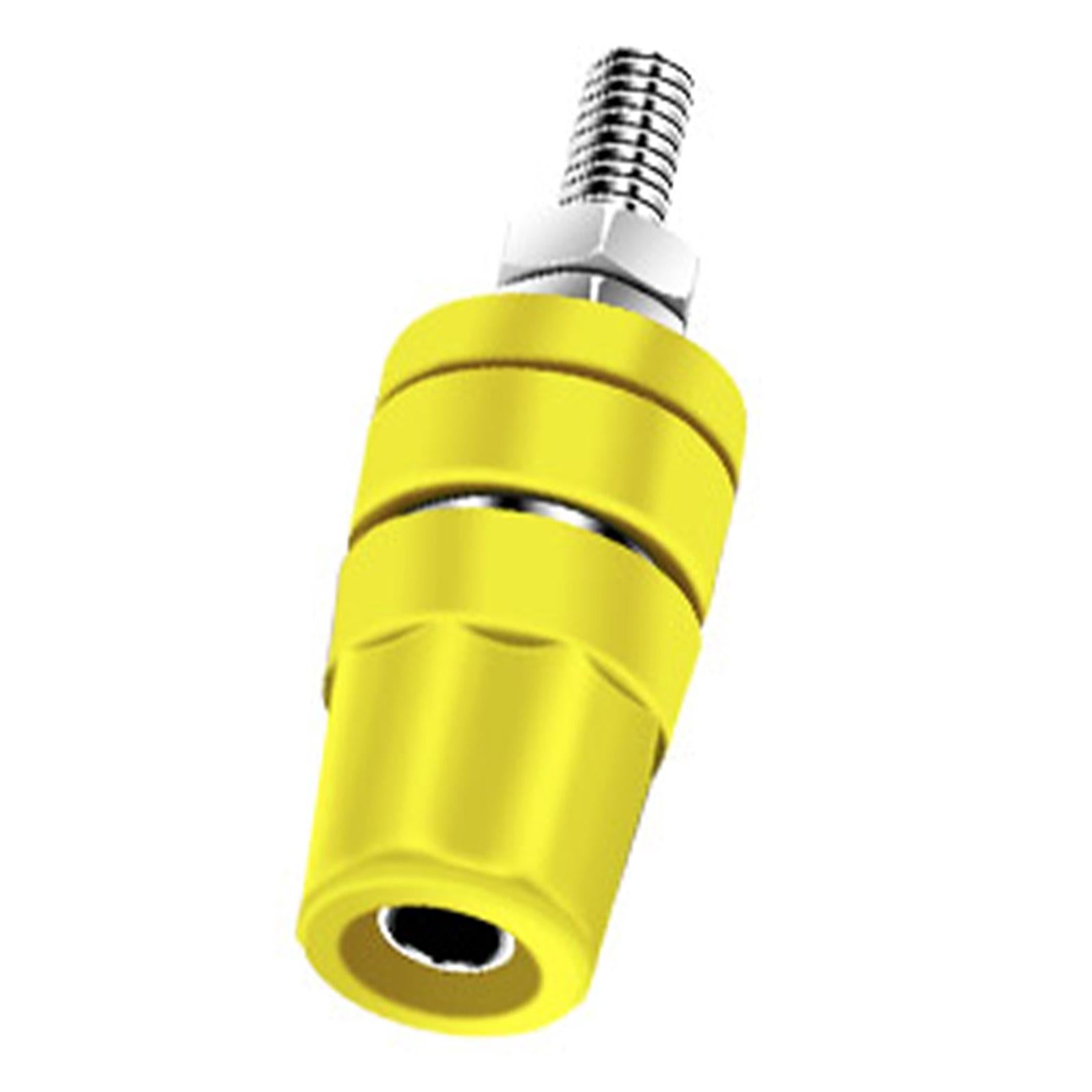 M4x36 Pure Copper Terminal Banana Socket 60V 24A for Home Audio Accessories Yellow