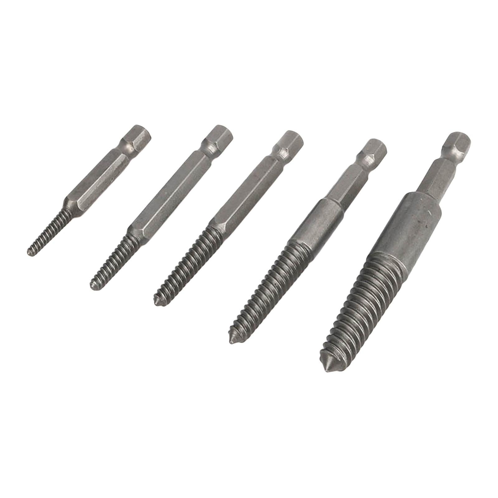 Damaged Screw Extractor Set 5x 6.35mm Shank for 5-18mm Screws Water Pipe