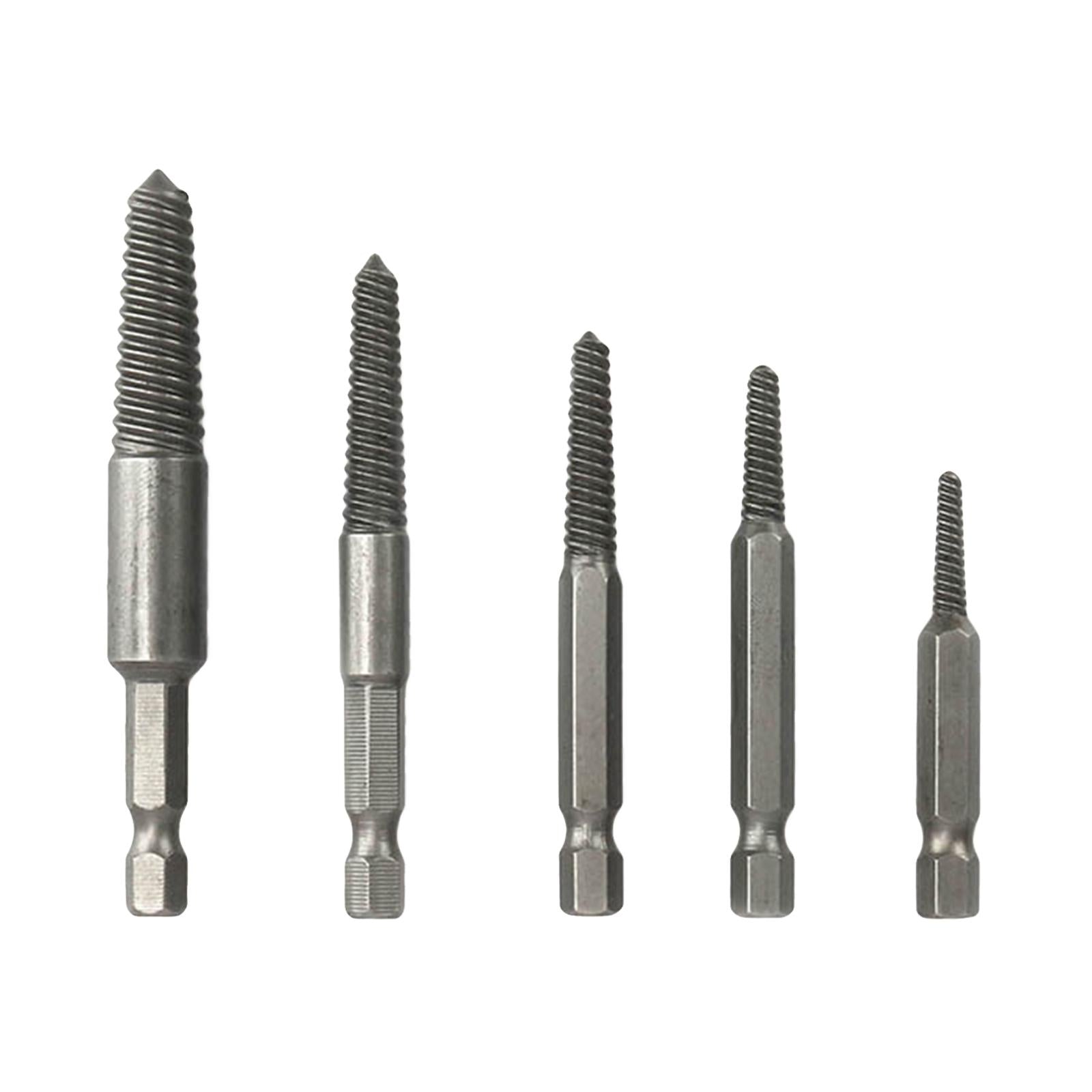 Damaged Screw Extractor Set 5x 6.35mm Shank for 5-18mm Screws Water Pipe