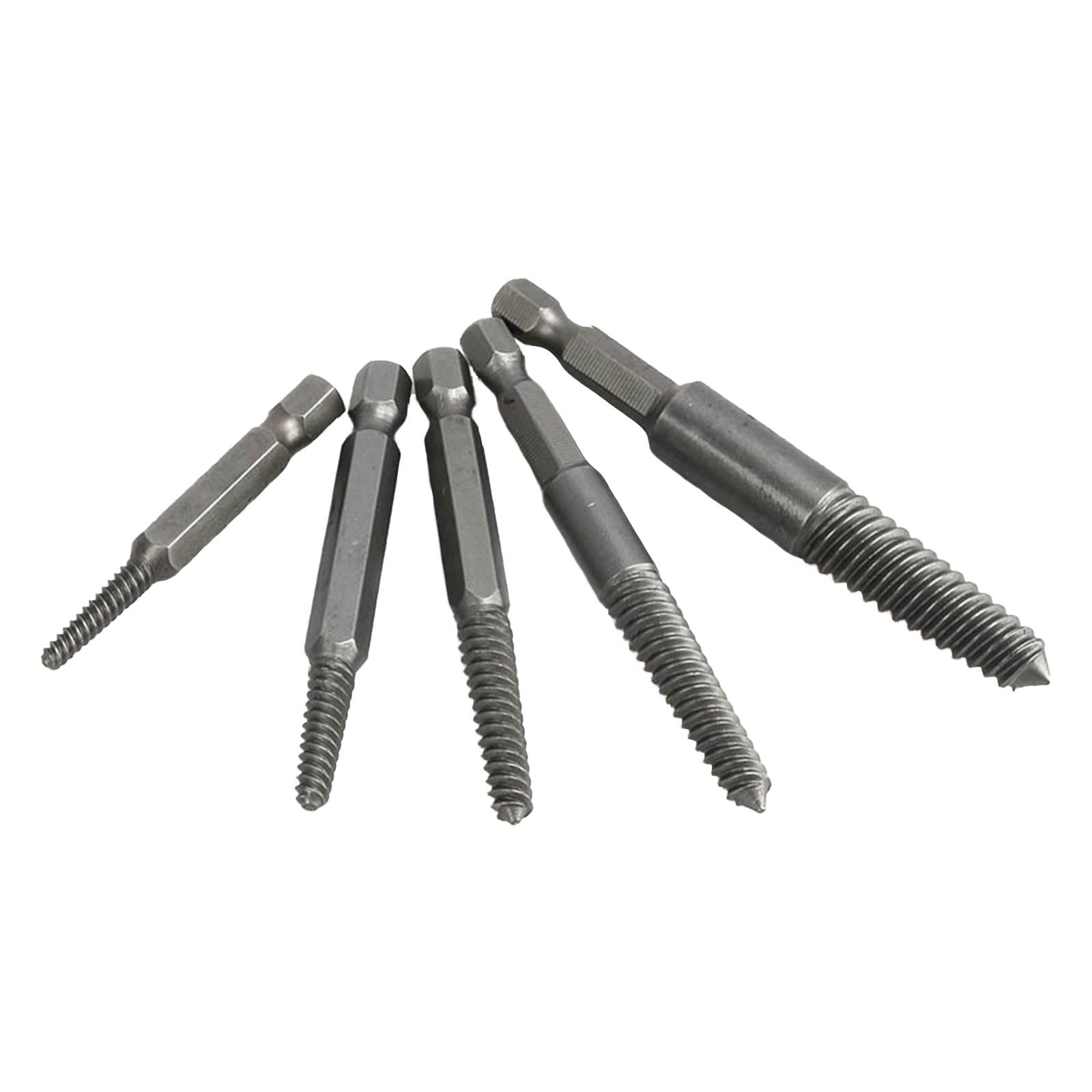 Damaged Screw Extractor Set 5x 6.35mm Shank for 5-18mm Screws Water Pipe
