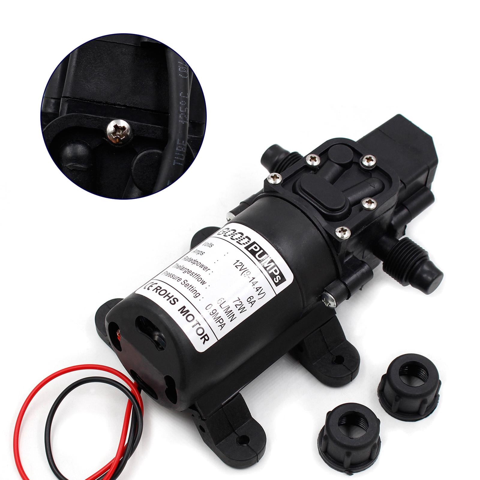 DC 12V Water Pump Self Priming Diaphragm Pressure Auto Switch Screw thread
