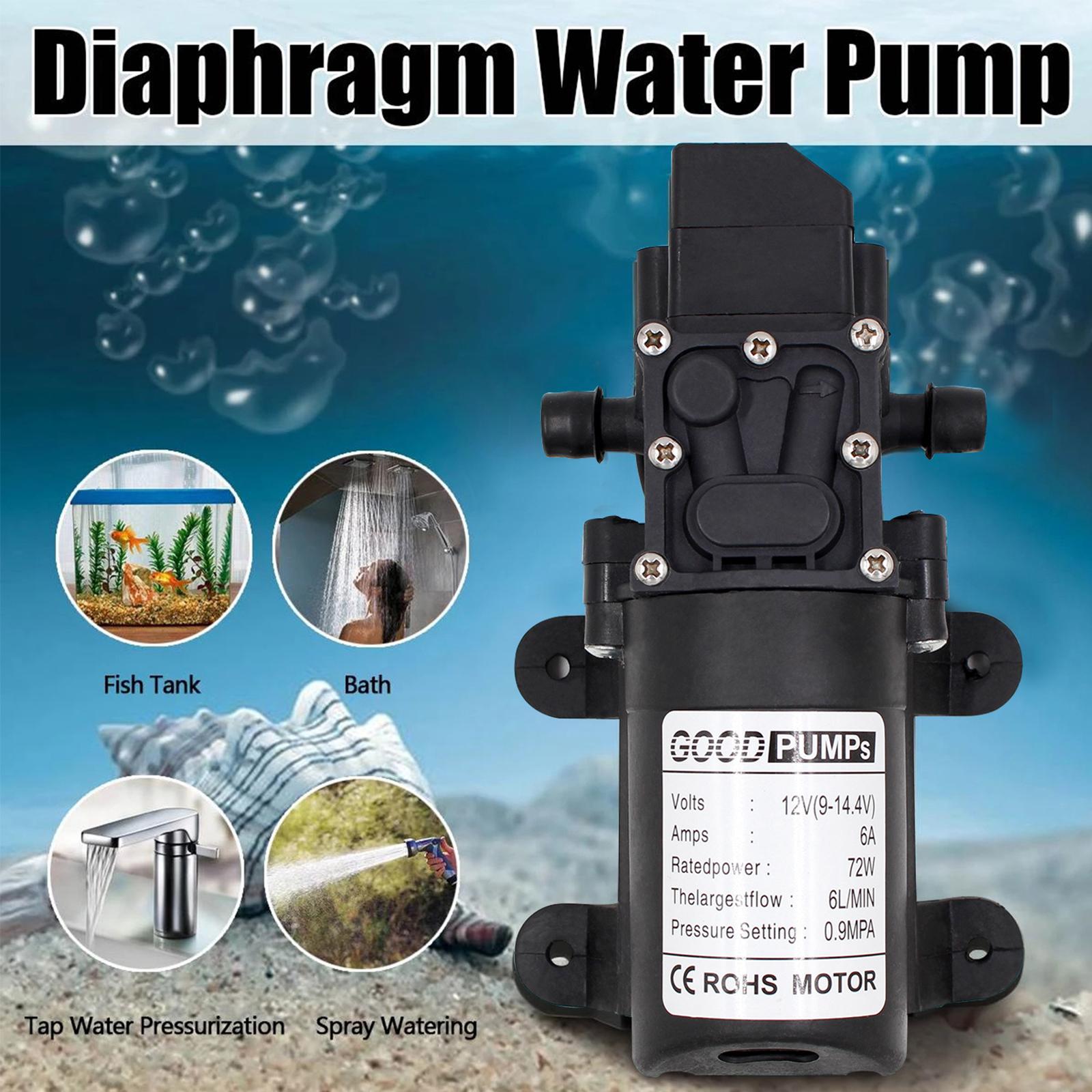 DC 12V Water Pump Self Priming Diaphragm Pressure Auto Switch straight