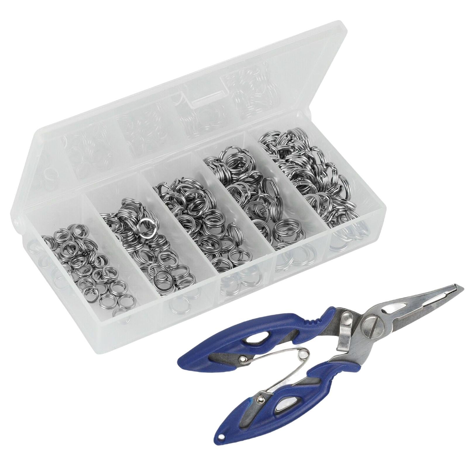 200xStainless Steel 5 Size Fishing lures Split Rings For Fish Snap Connector