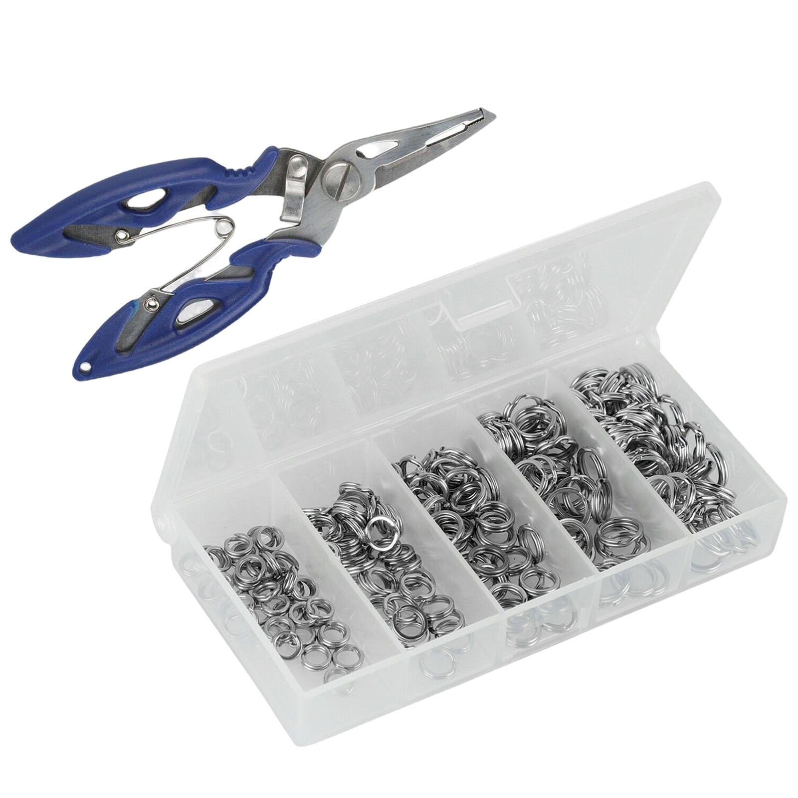 200xStainless Steel 5 Size Fishing lures Split Rings For Fish Snap Connector