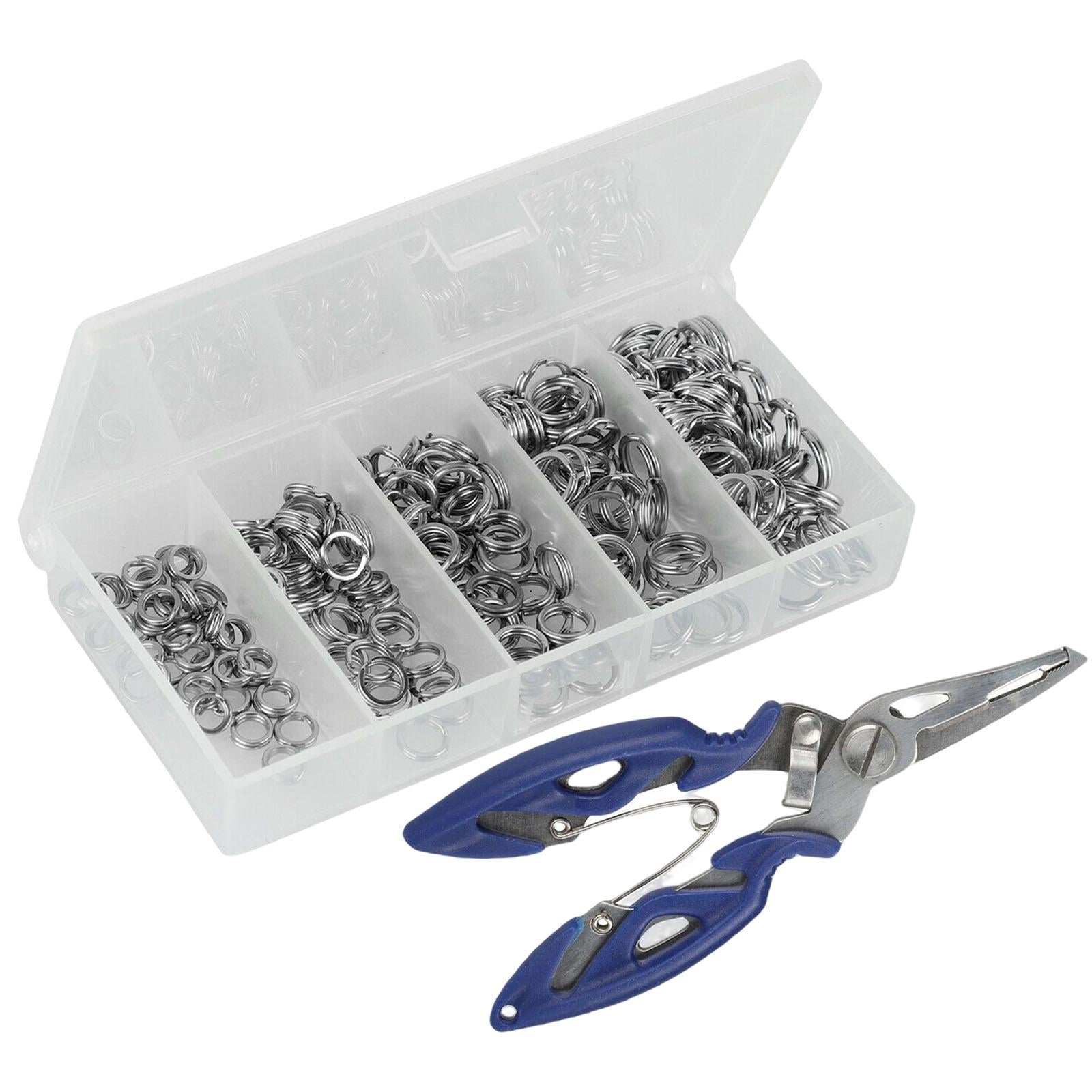 200xStainless Steel 5 Size Fishing lures Split Rings For Fish Snap Connector