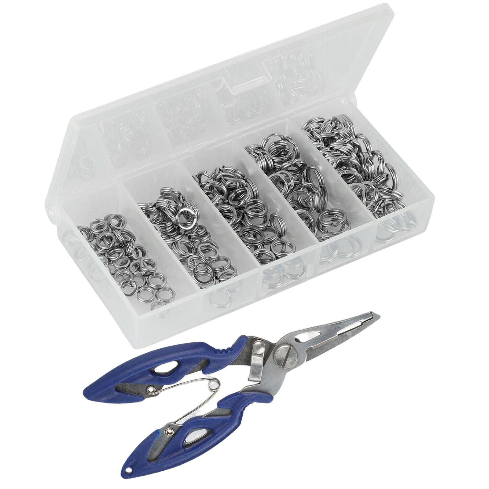 200xStainless Steel 5 Size Fishing lures Split Rings For Fish Snap Connector