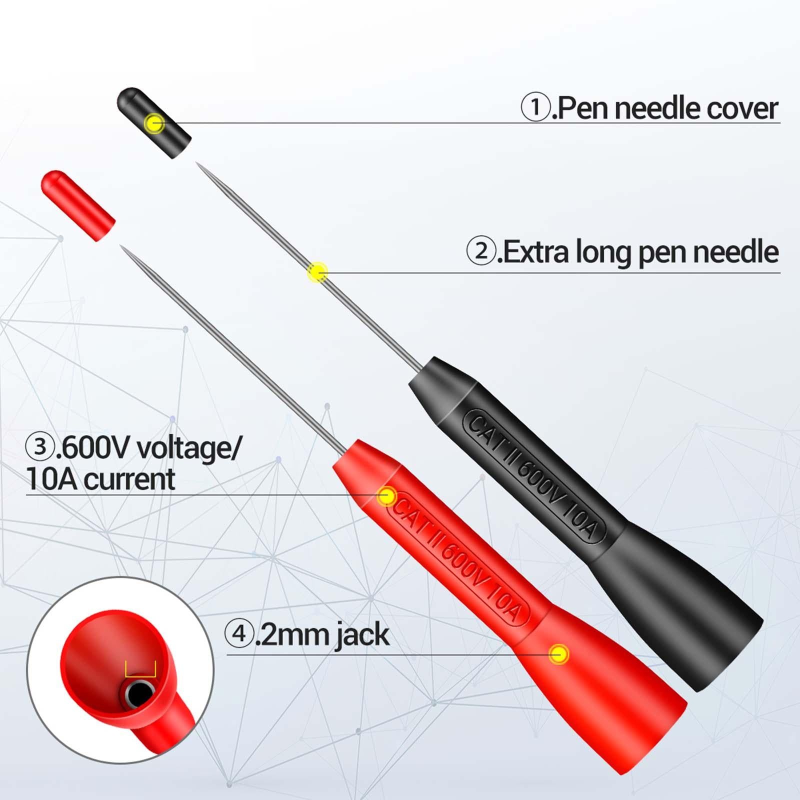 2x Test Probe Pins Needle Test Probes Brass Plated 2mm Socket for Car Tester