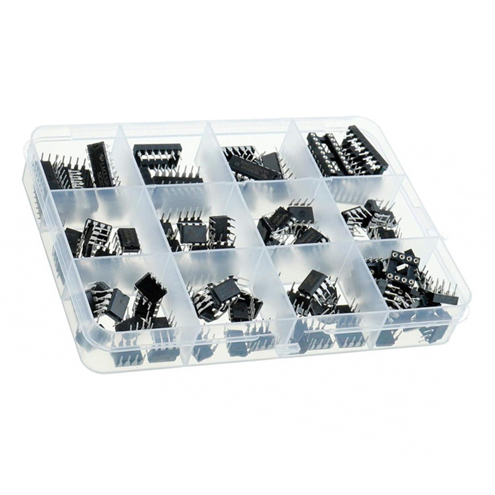 120Pcs Integrated Circuit Chip UA741CN LM393 PC817 LM386 LM324N DIP14 Socket