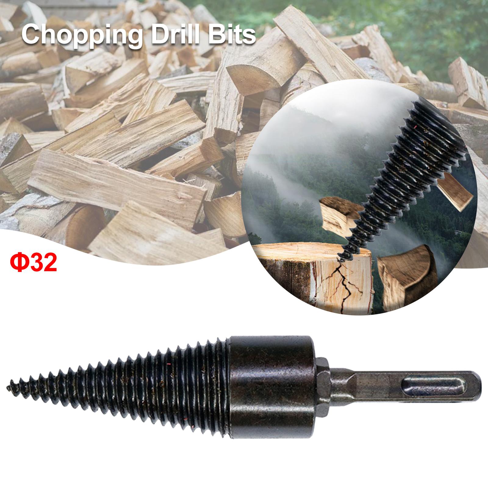 Firewood Drill Bit Timber Breaking Chopper Bits Reamer Woodworking Tools 32mm Square Shaft