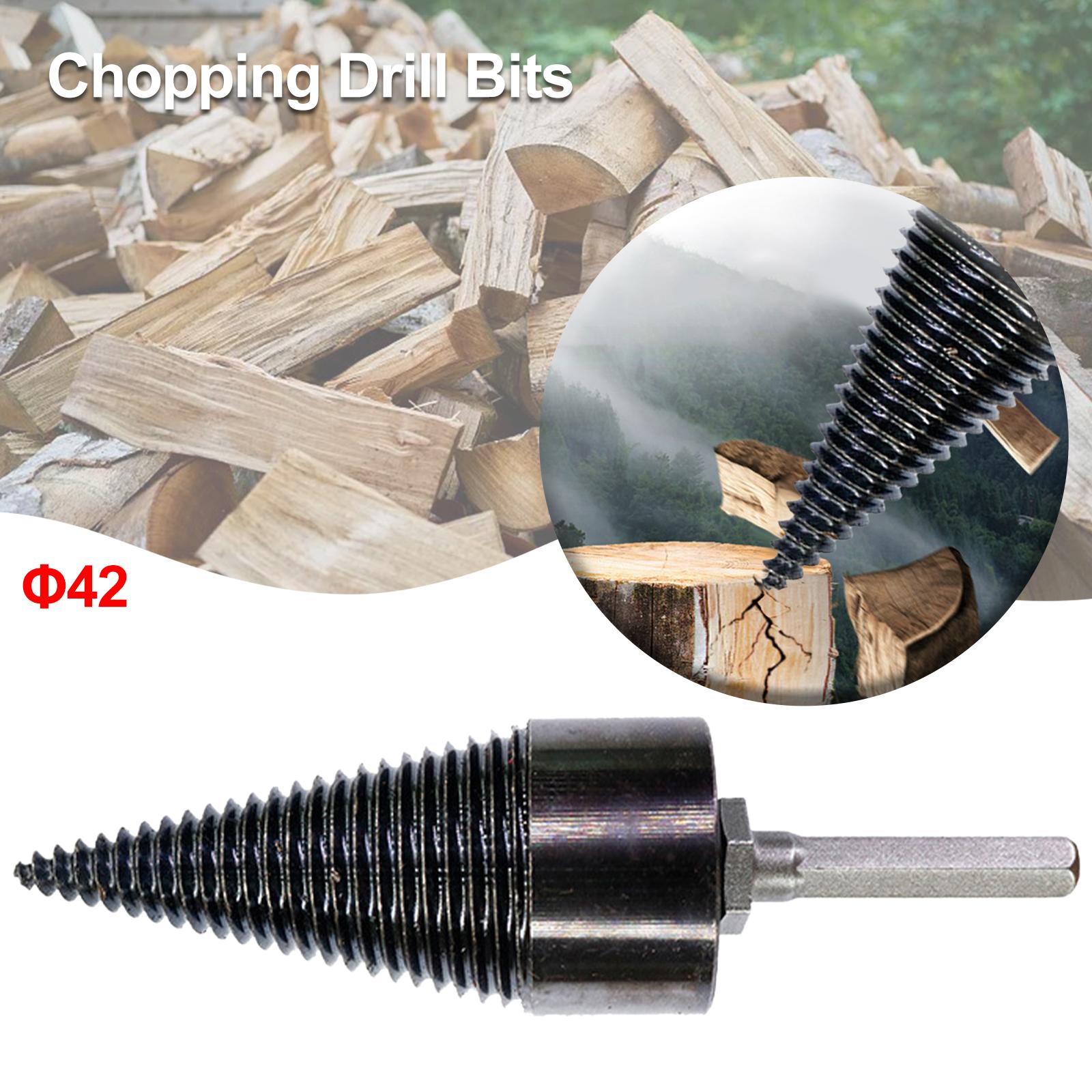 Firewood Drill Bit Timber Breaking Chopper Bits Reamer Woodworking Tools 42mm Hex Shaft