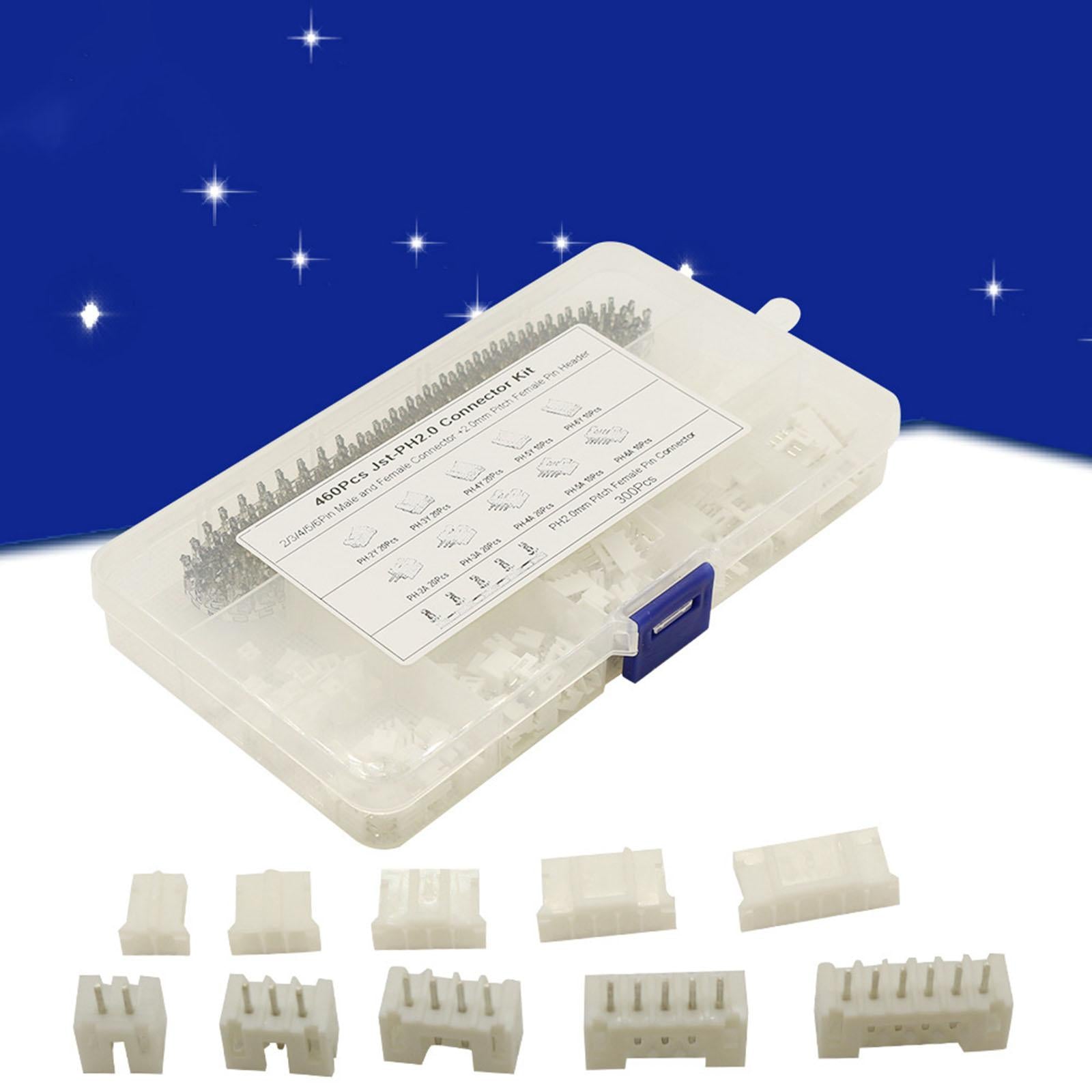 460 Pieces Jst Connector Kit Assortment for Motorcycle, Bike, Car, Boats PH2.0