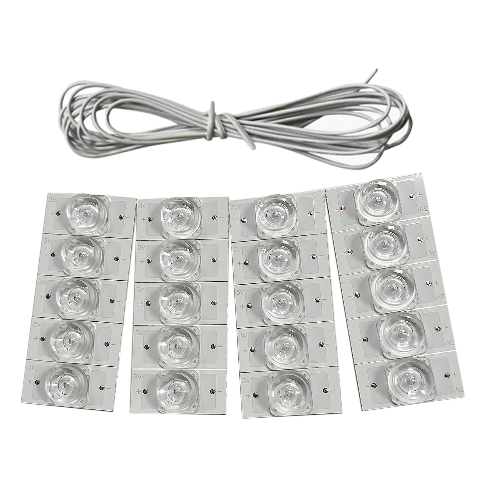 SMD Lamp Beads LED Backlight Strip Parts Emitting for Video Indoor Lighting 20pcs with Line