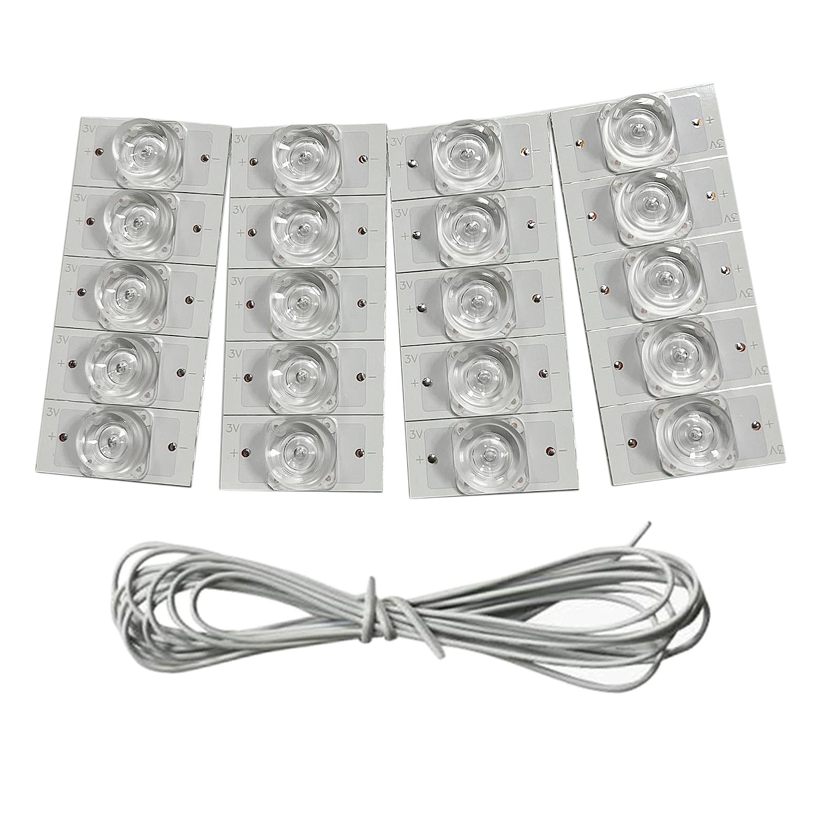 SMD Lamp Beads LED Backlight Strip Parts Emitting for Video Indoor Lighting 20pcs with Line