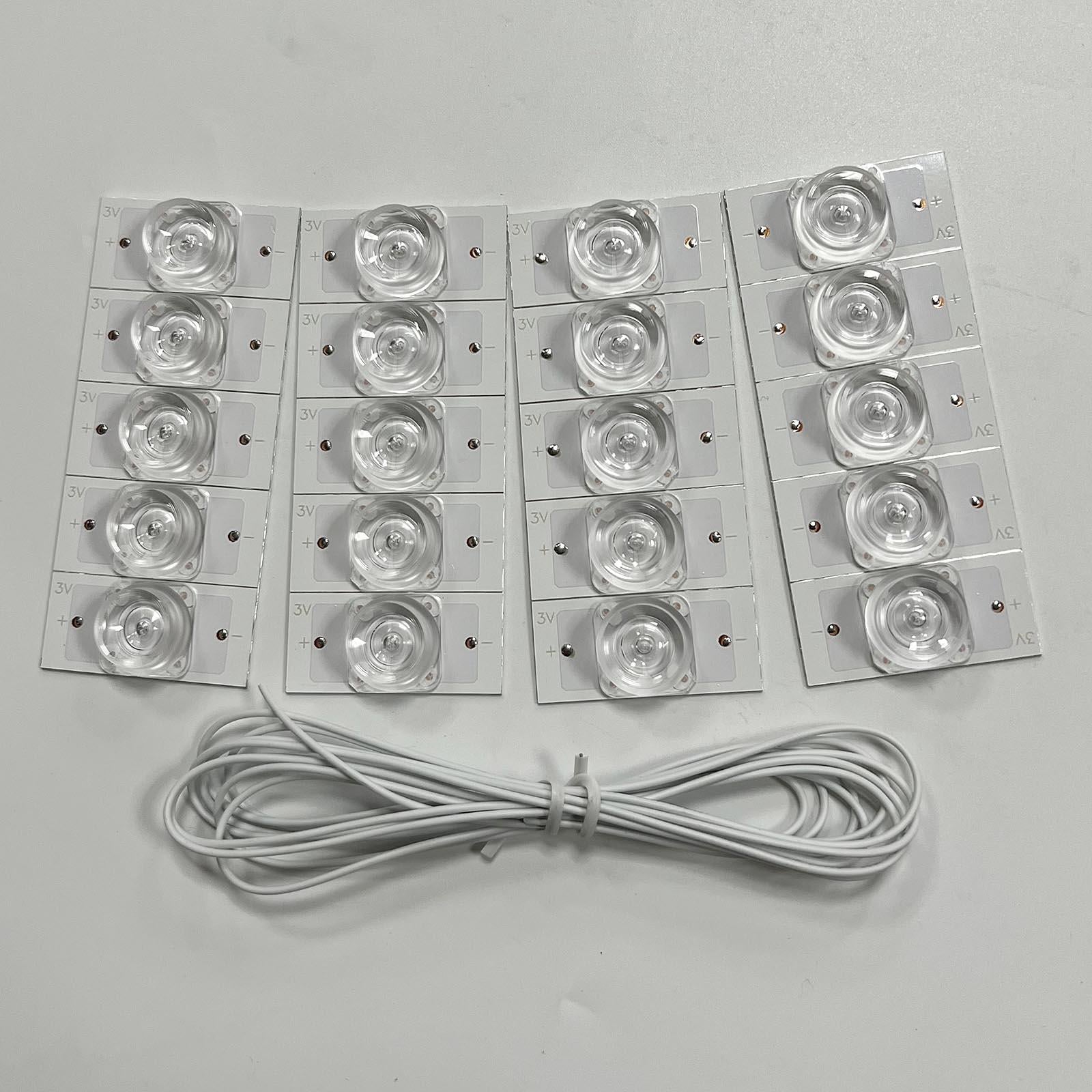 SMD Lamp Beads LED Backlight Strip Parts Emitting for Video Indoor Lighting 20pcs with Line