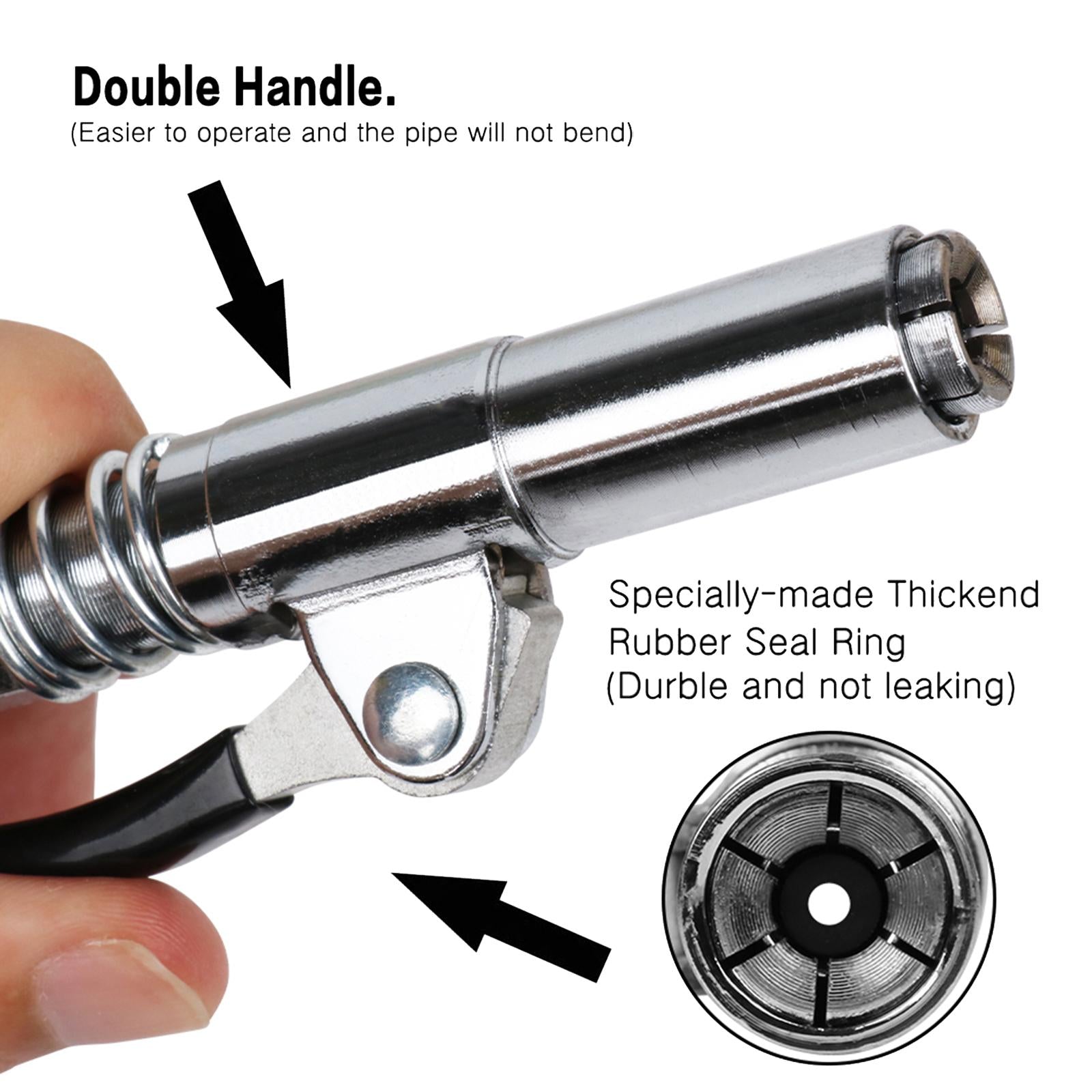 Locking Grease Coupler Adapter W/ Oil Pipe 1/8 On for Metric Zerk SAE with 1m tube"