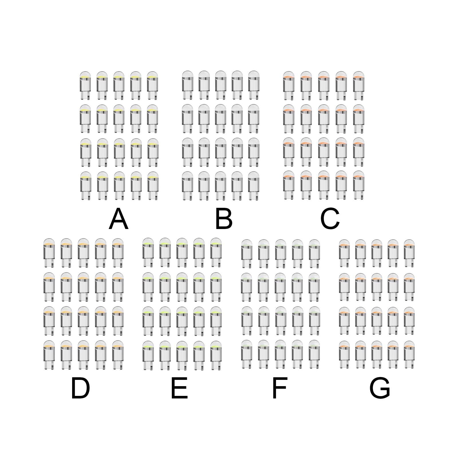 20Pcs LED Car Bulbs Auto Interior Bulbs Parts for Door Courtesy White
