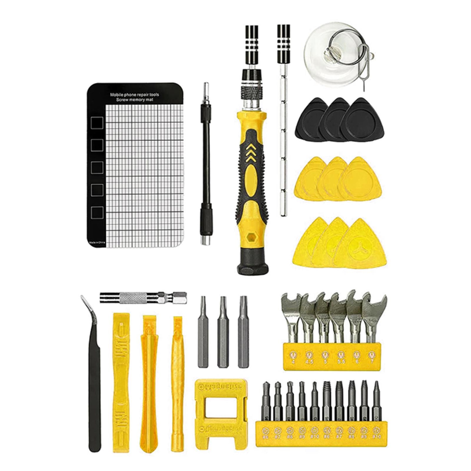 138 in 1 Screwdriver Kit Repair Tool Kits with Case for Cellphone DIY Laptop Yellow