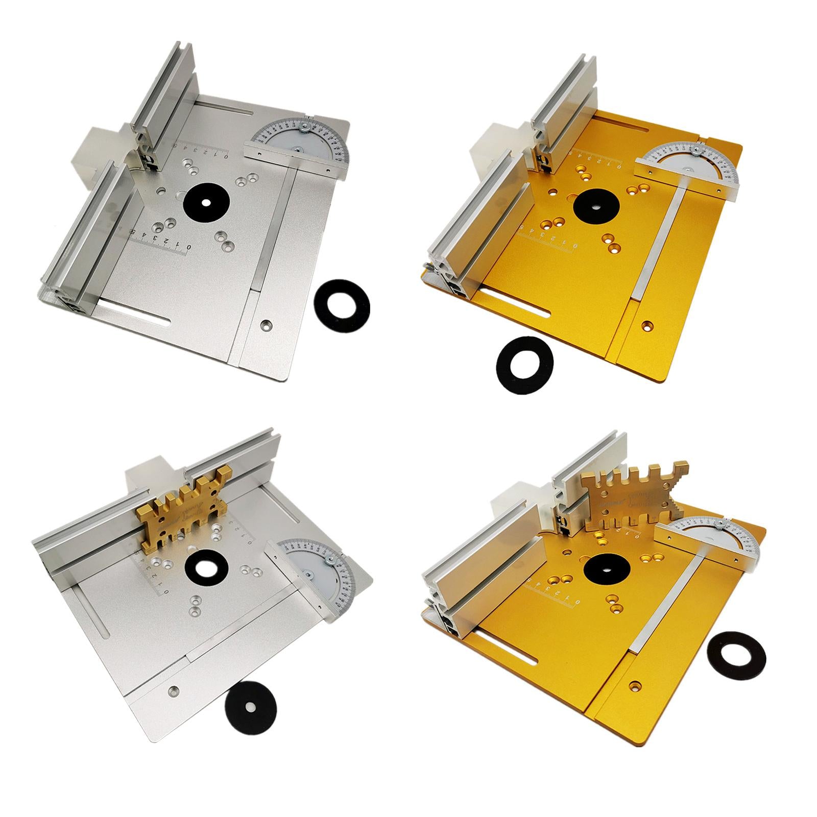 Aluminum Router Table Insert Plate for Trimming Machine Silver 3pcs Tools