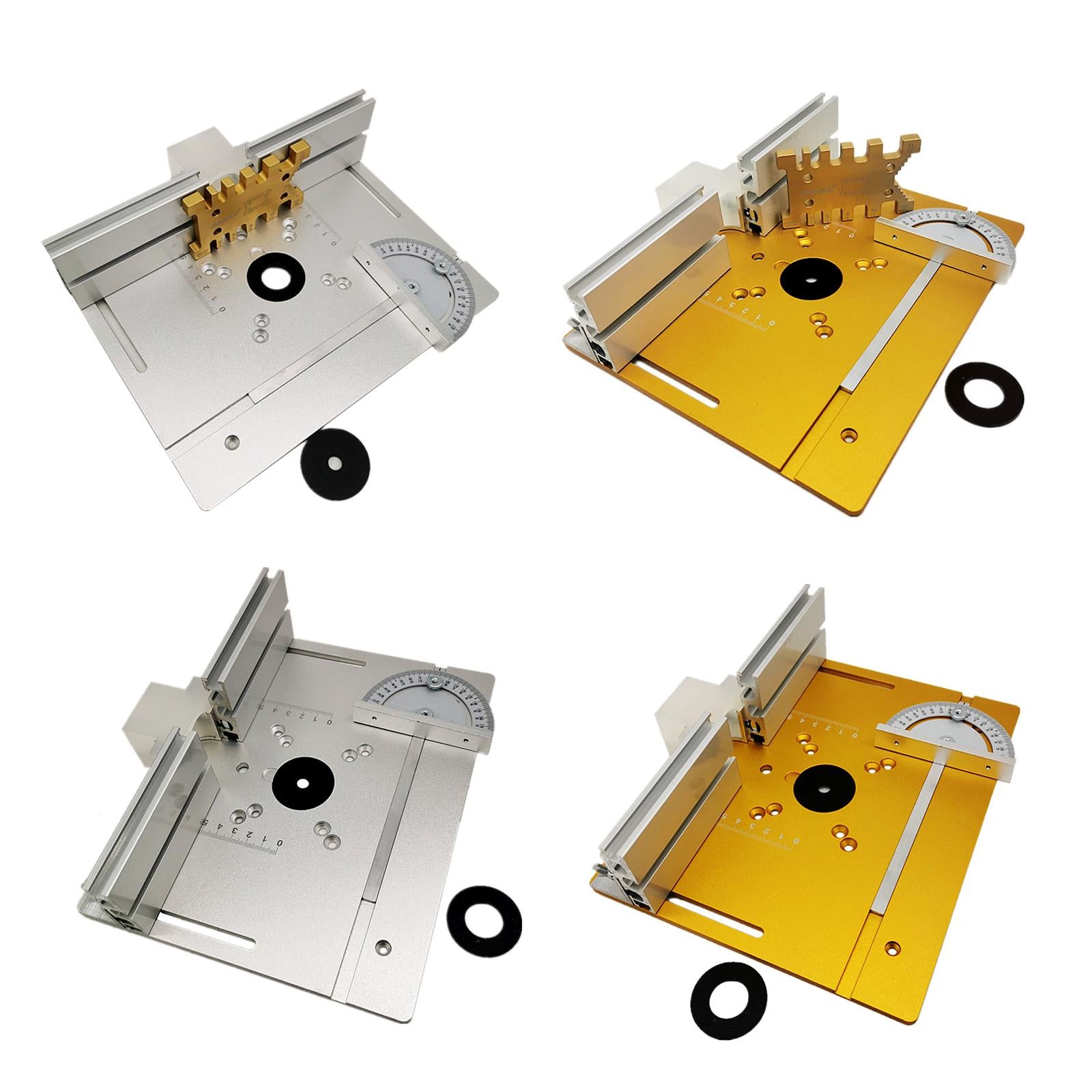 Aluminum Router Table Insert Plate for Trimming Machine Silver 3pcs Tools
