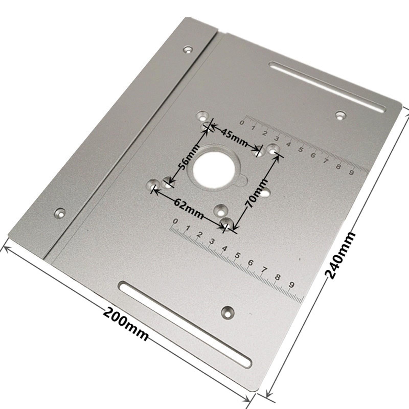 Aluminum Router Table Insert Plate for Trimming Machine Silver 4pcs Tools